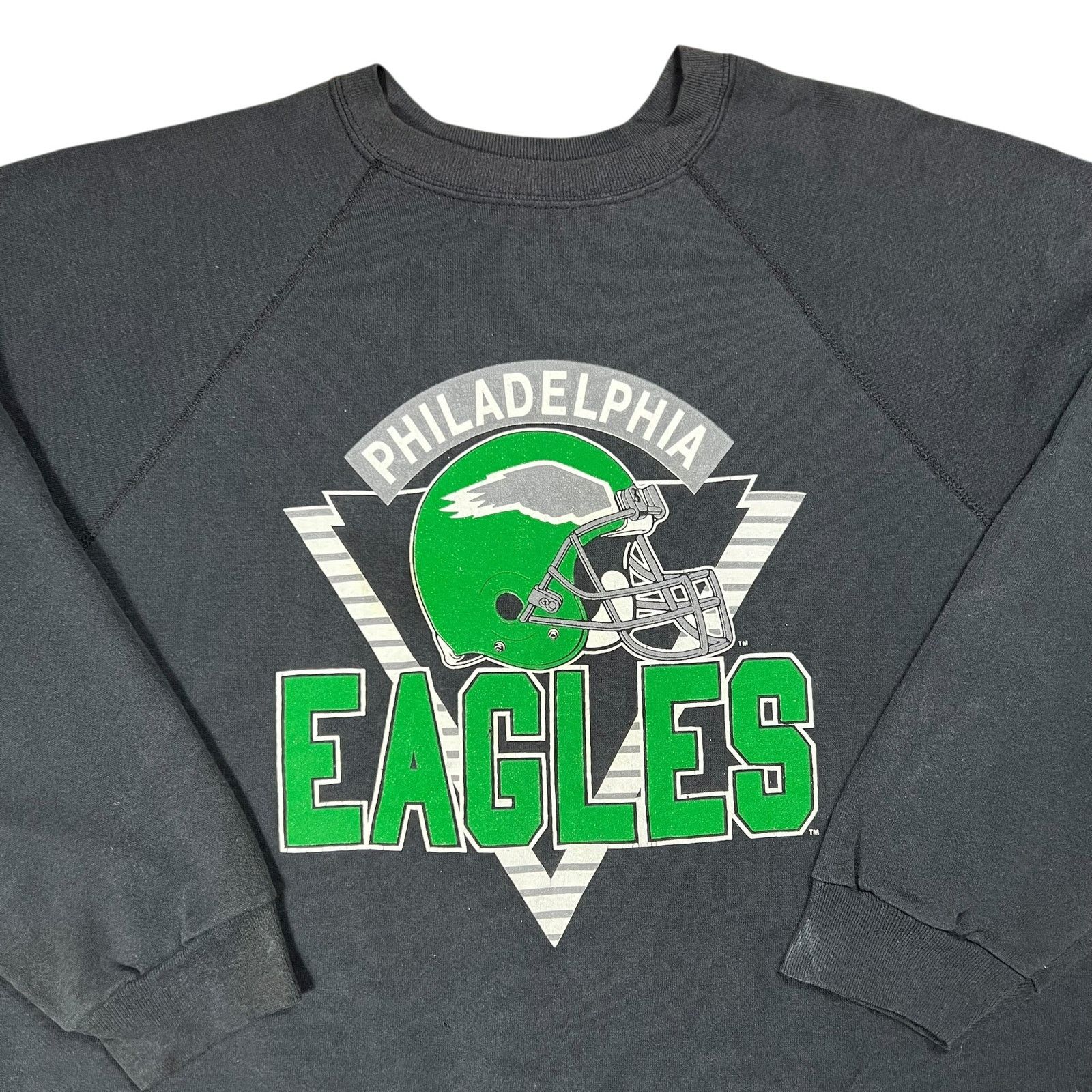 NFL × Tultex × Vintage 90s Tultex Philadelphia Eagles Kelly green faded crewneck Size US XXL / EU 58 / 5 - 2 Thumbnail