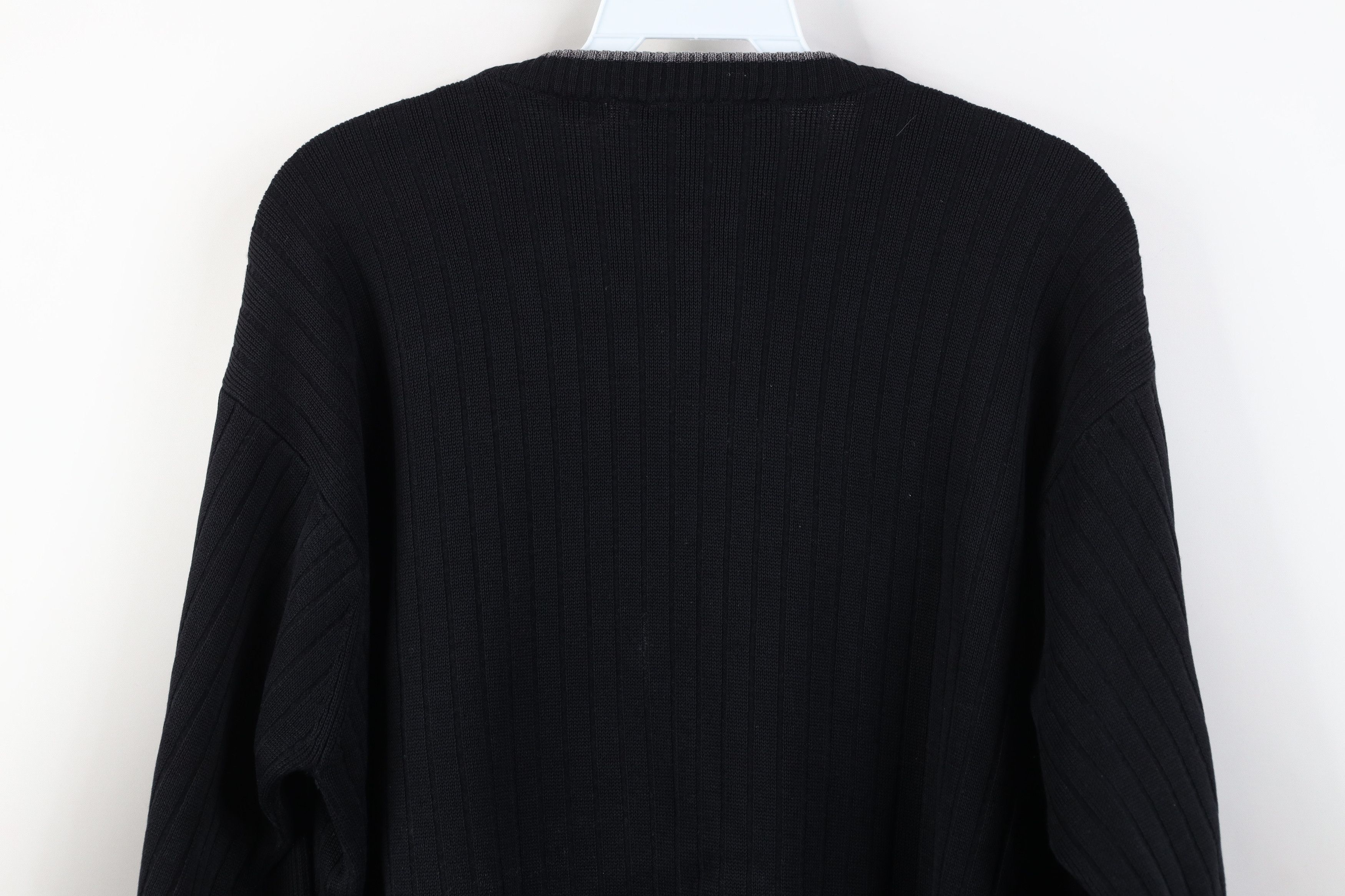 Quiksilver Vintage 90s Y2K Quiksilver Surfing Knit V-Neck Sweater Black Size US L / EU 52-54 / 3 - 13 Thumbnail