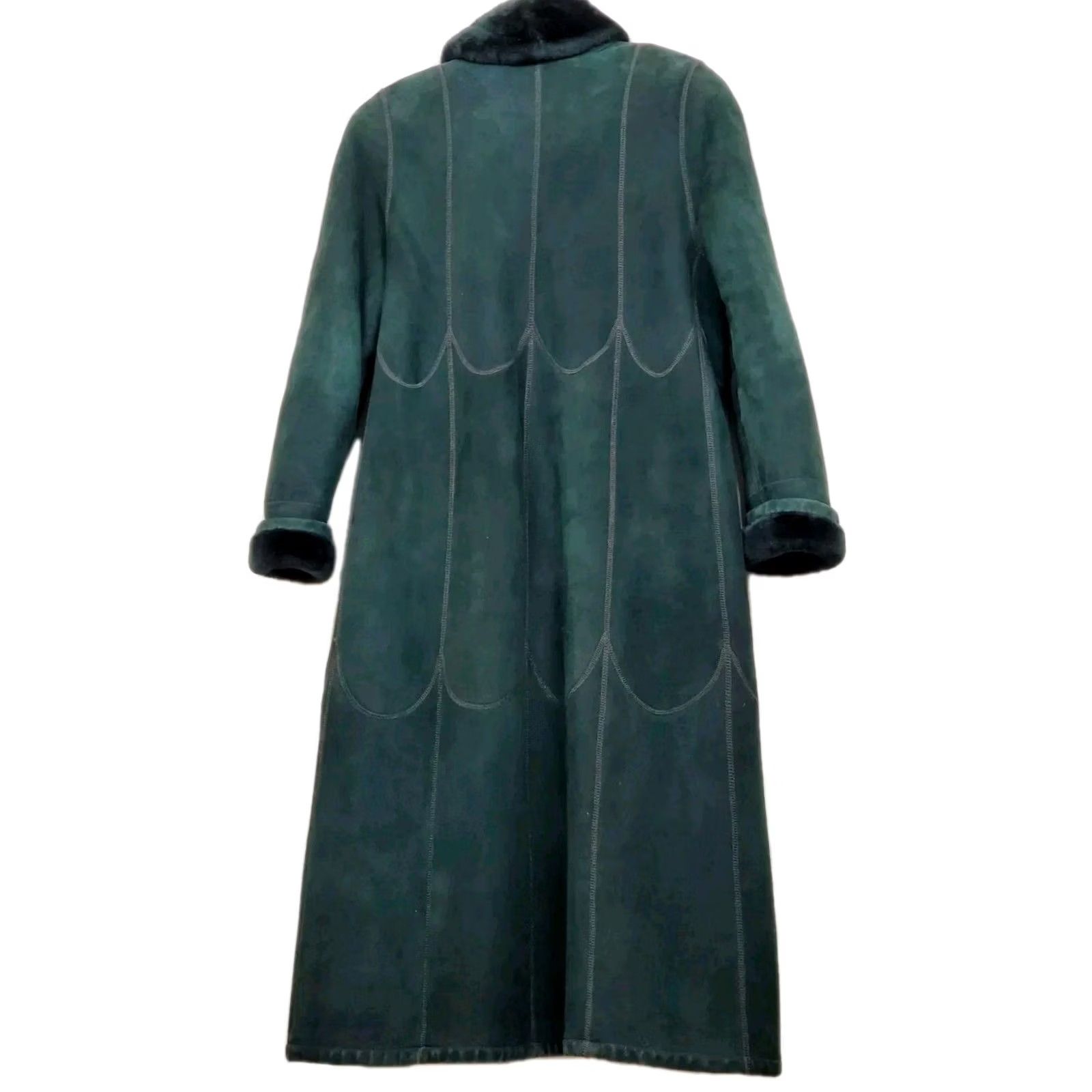 Vintage VINTAGE Birger Christensen Saks Fifth Avenue Green Sheepskin Suede Shearling Lined Overcoat Women Size 8 Coat Size M / US 6-8 / IT 42-44 - 3 Thumbnail