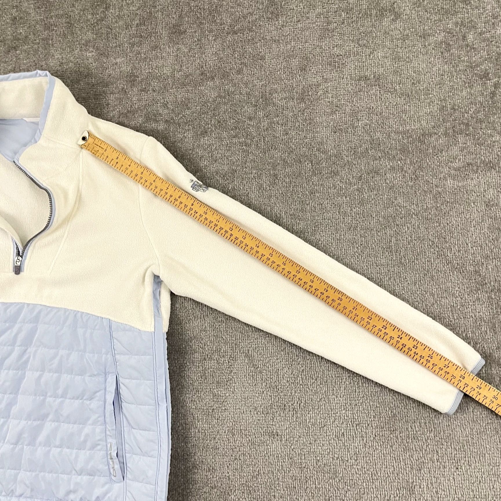 Vintage Zero Restriction Jacket Womens Large White Blue Fleece Dupont Country Club Golf Size L / US 10 / IT 46 - 6 Thumbnail