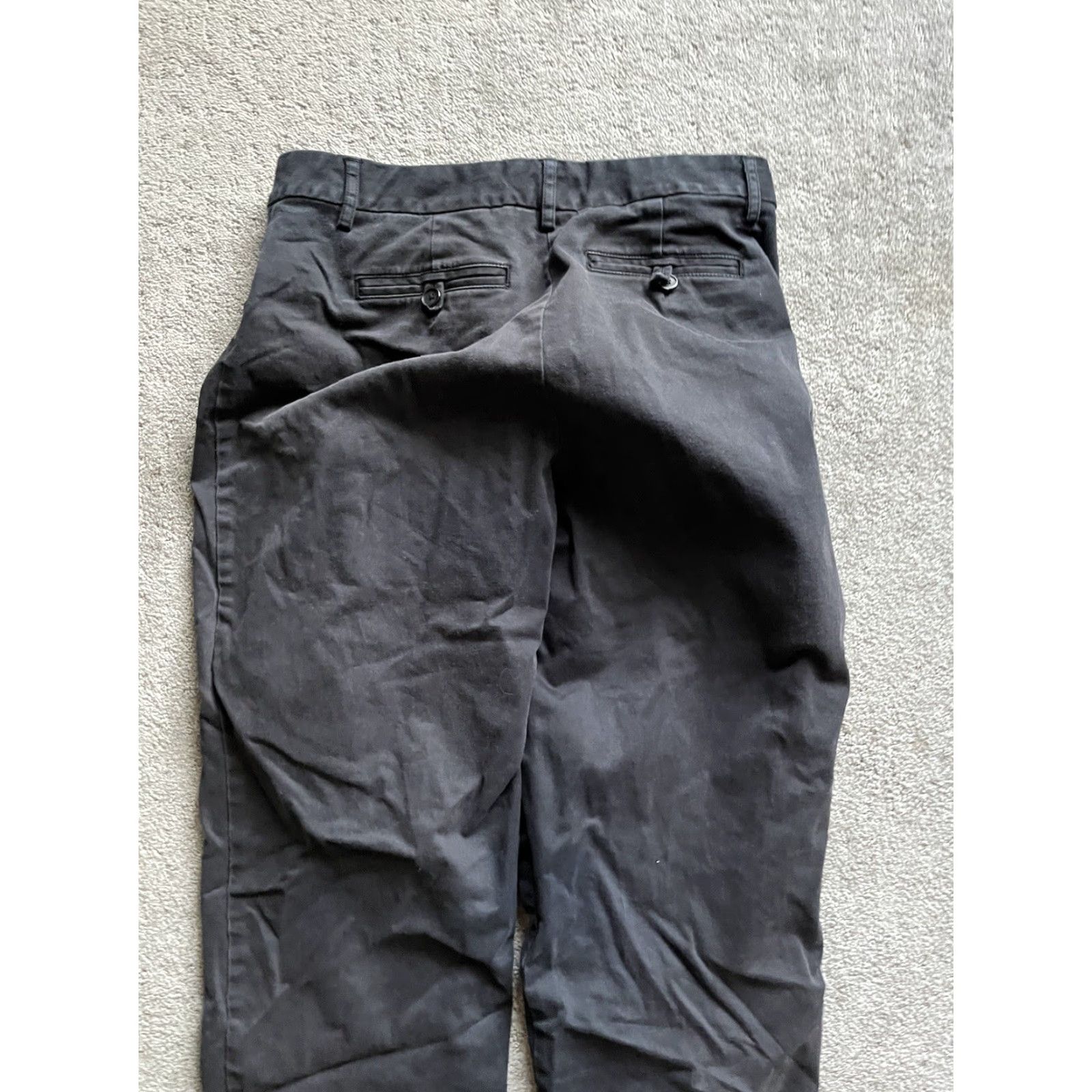 Talbots VINTAGE Talbots Women's Tapered Pants Black Cotton Wrinkle-Resistant Flat Front Size 10 Casual Business Party Wear Size 32" / US 10 / IT 46 - 5 Thumbnail