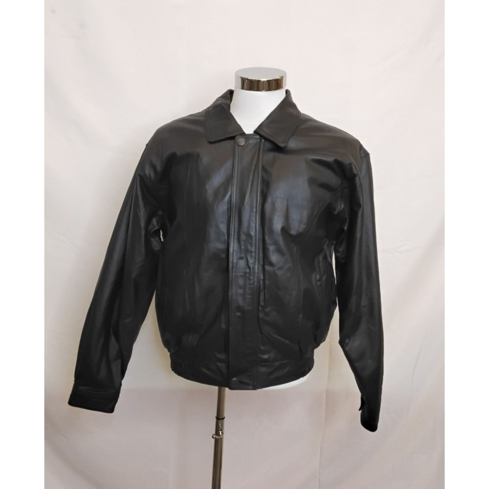 Oscar Piel Oscar Piel Leather Bomber Jacket Men M Black Removable Liner Size US M / EU 48-50 / 2 - 2 Thumbnail