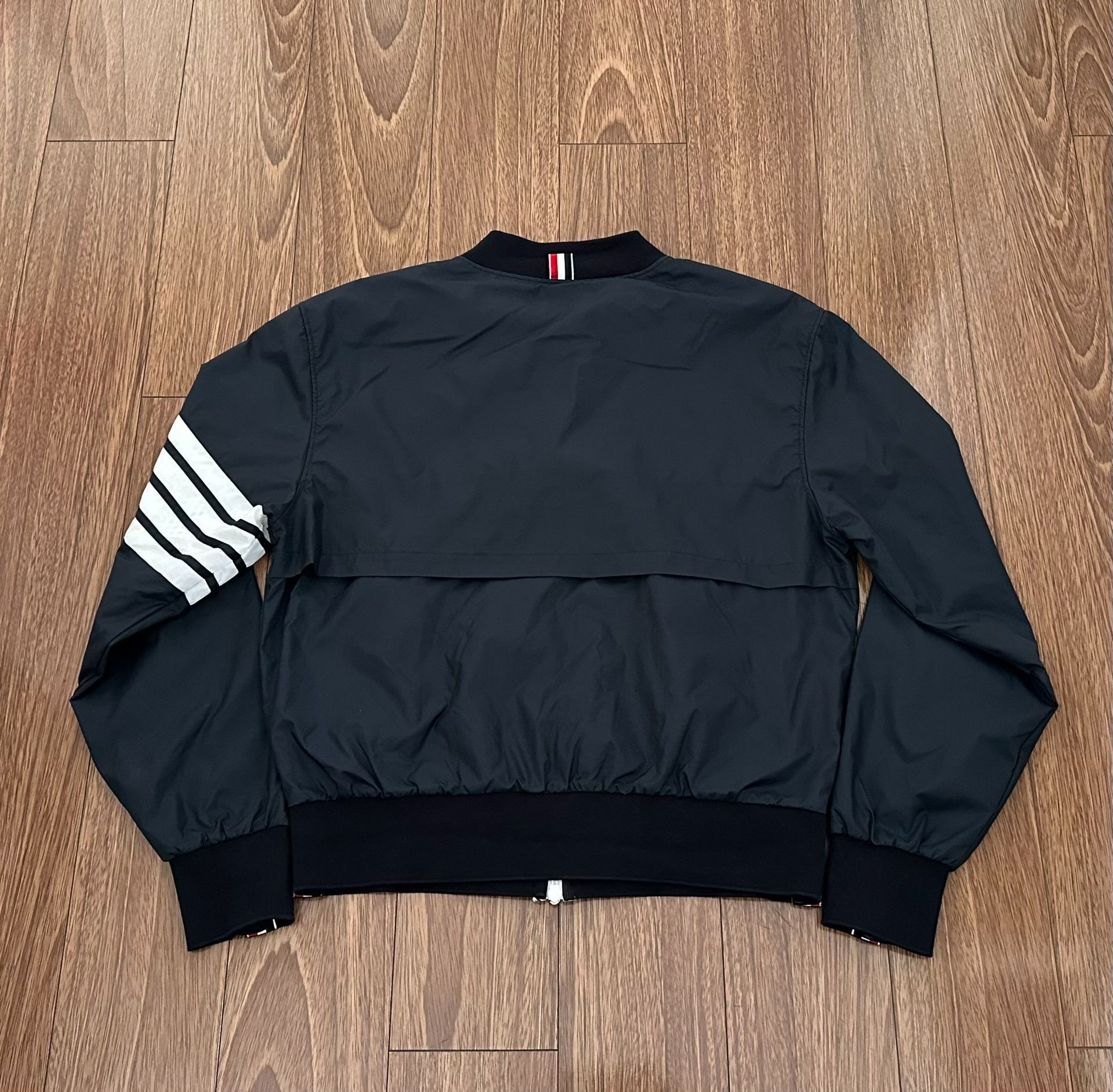 Thom Browne Thom Browne Nylon Zip 4-Stripe Varsity Jacket Size US L / EU 52-54 / 3 - 2 Thumbnail
