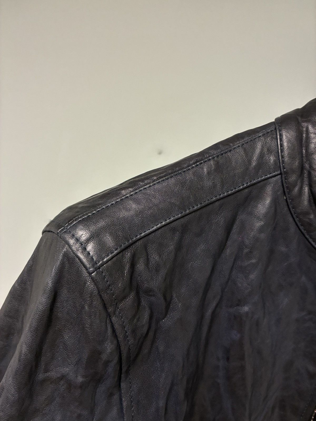 John Varvatos Leather Backzip Crinkled Jacket EU 46 USA 36 Size US S / EU 44-46 / 1 - 9 Thumbnail