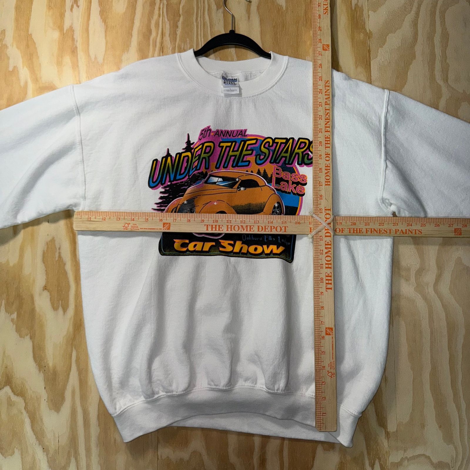 Gildan Vintage Y2K bass Lake car show 2000s throwback sweatshirt Size US L / EU 52-54 / 3 - 4 Thumbnail