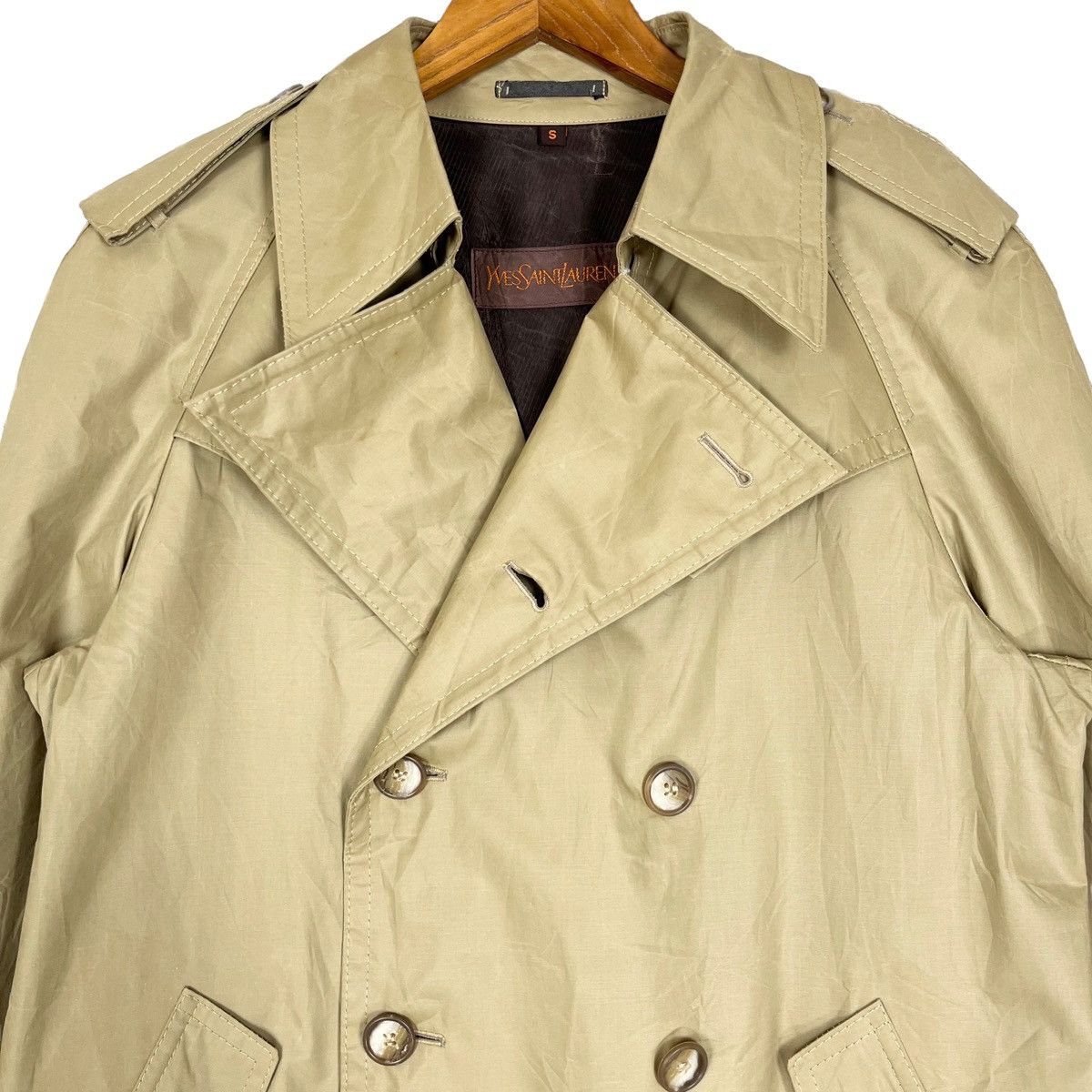 Designer × Vintage × Yves Saint Laurent Vintage YSL Yves Saint Laurent Double Breasted Trench Coat Size S / US 4 / IT 40 - 4 Thumbnail