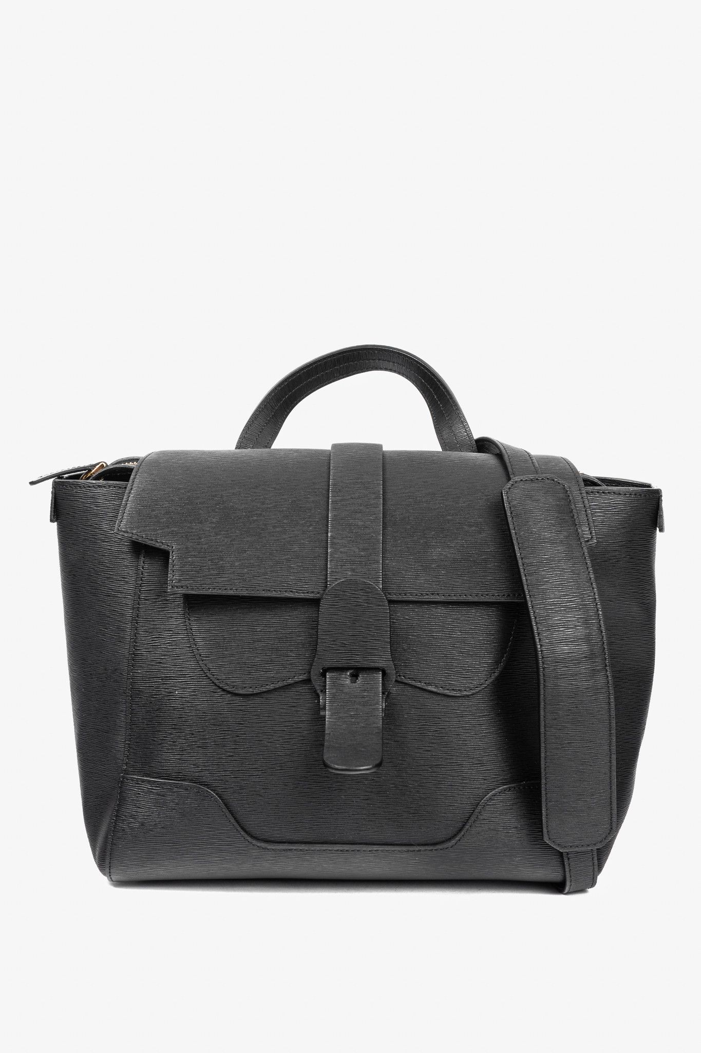 Other Senreve Midi Maestra Black Textured-Leather Backpack Size ONE SIZE - 1 Thumbnail