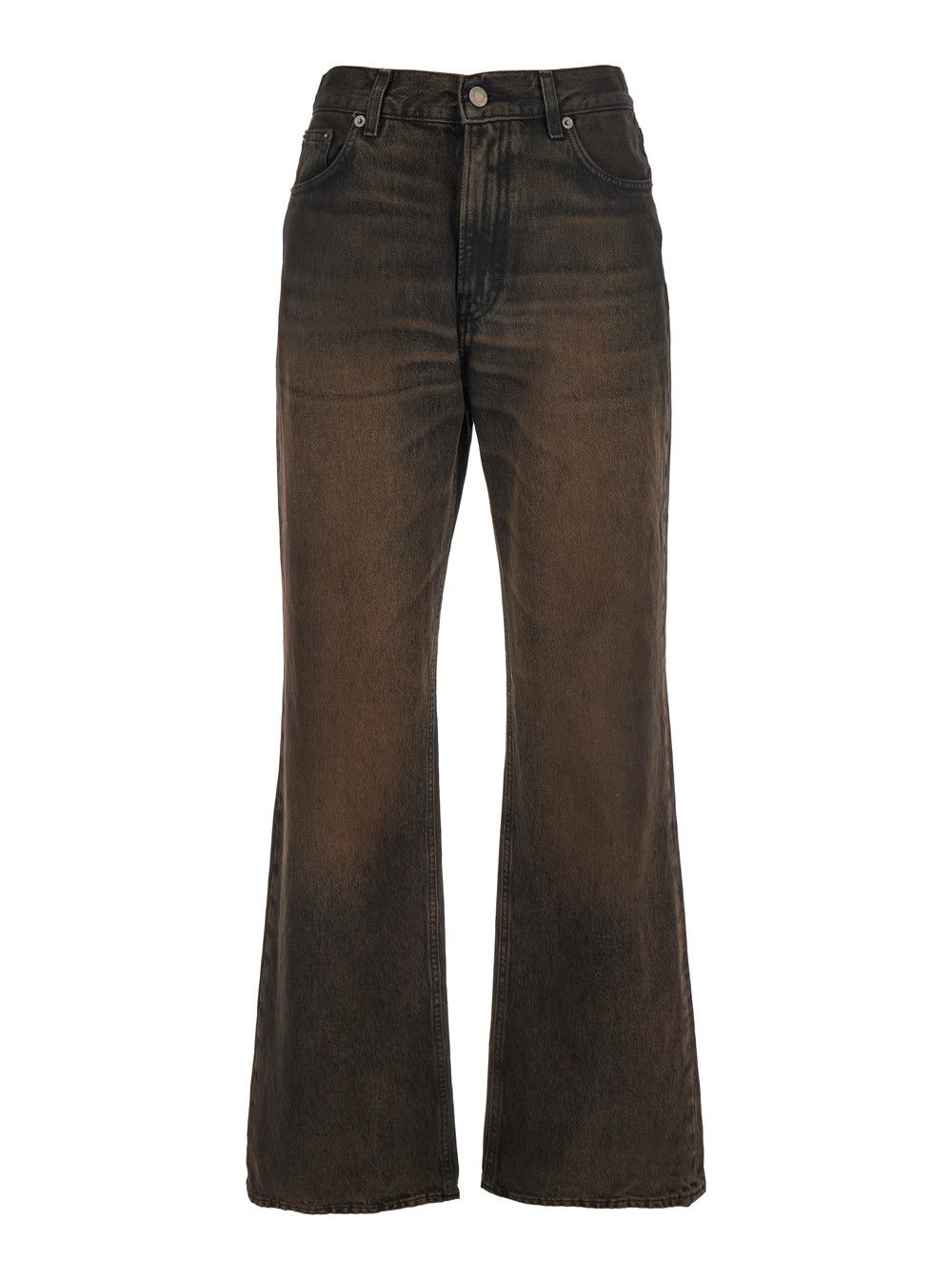 Haikure 'Korea' Brown Jeans with Wide Leg and Logo Patch on the Rear in Denim Woman Size 25" / US 0 / IT 36 - 1 Thumbnail