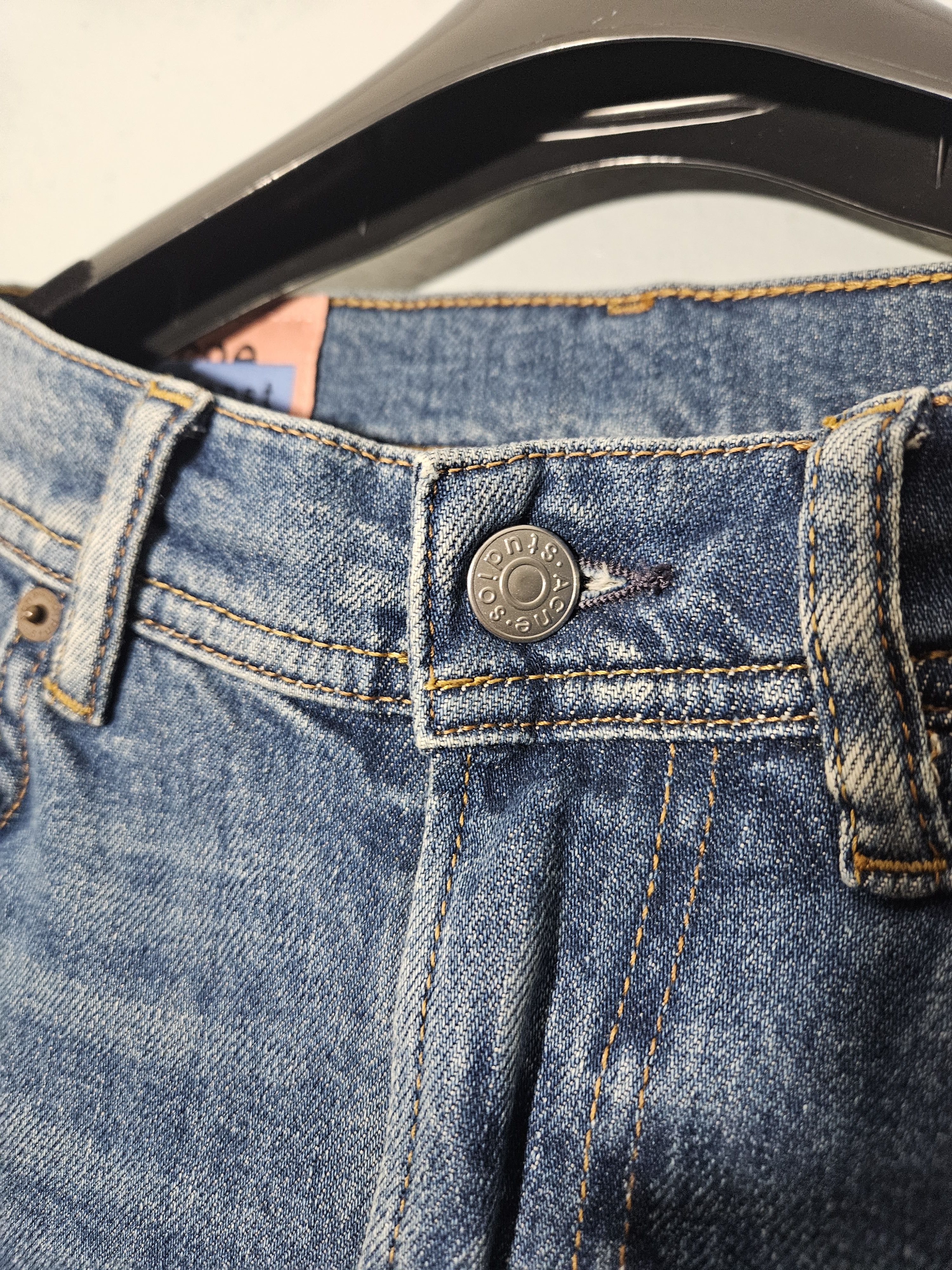 Acne Studios Blå Konst Melk Mid Blue AW18 Back Tab Denim Jeans Size US 27 - 6 Thumbnail
