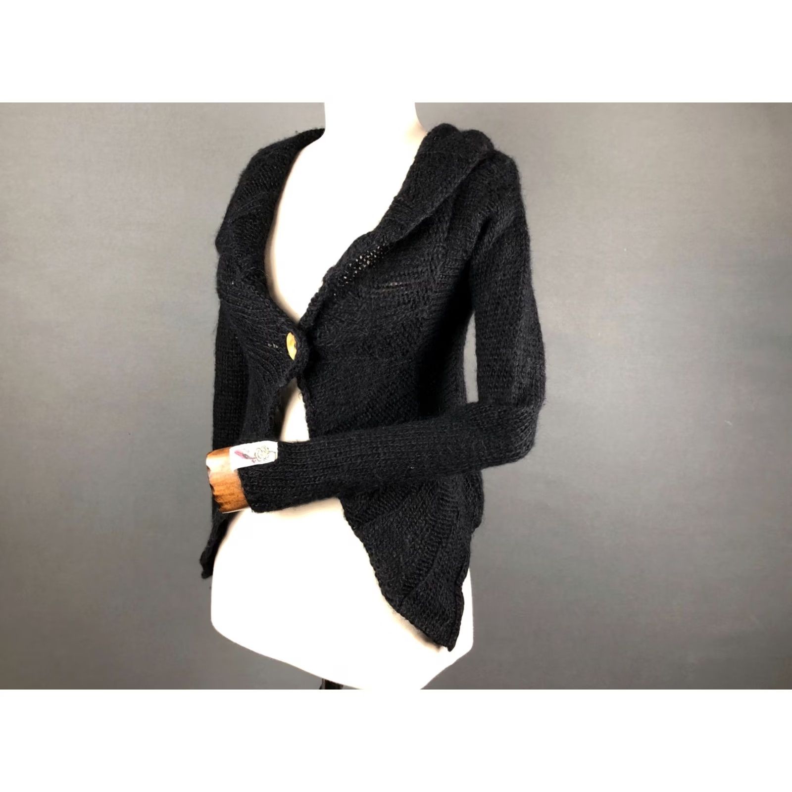 Diesel Diesel Women's Cardigan M Black Wool Alpaca Blend Asymmetric Hem Sweater Size M / US 6-8 / IT 42-44 - 6 Thumbnail