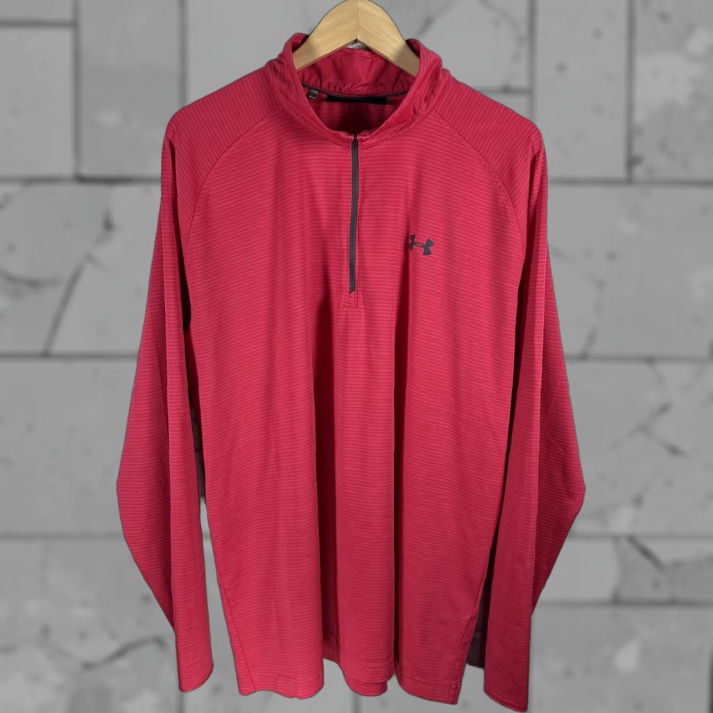 Under Armour Under Armour Pullover Half Zip Pink Mens Size 2XL Relaxed Fit Casual Activewear Shirt Size US XXL / EU 58 / 5 - 1 Thumbnail