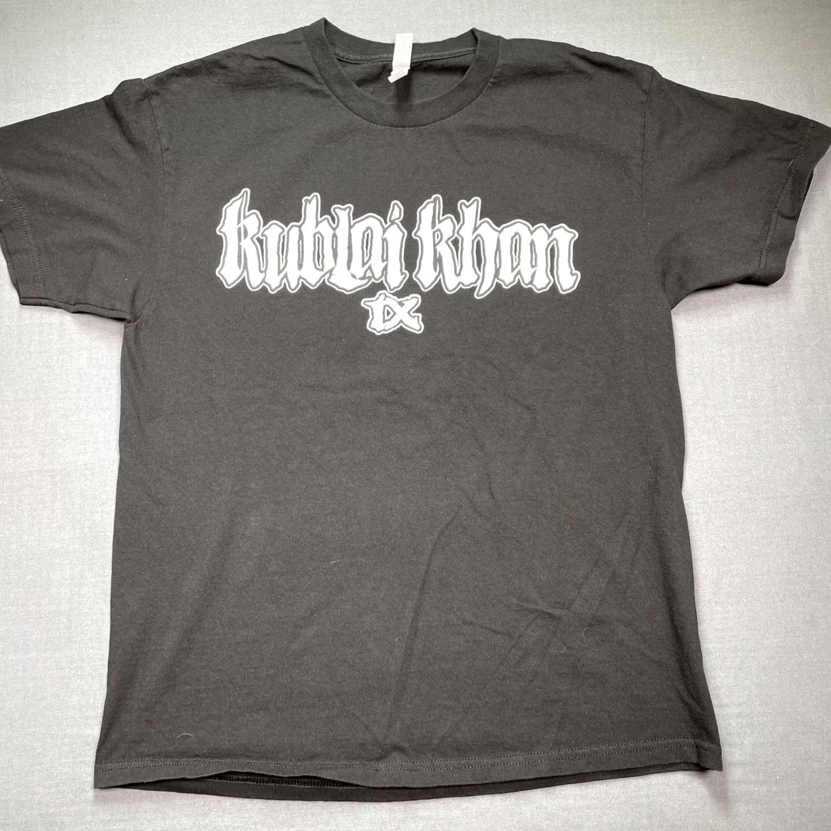 Gildan Kublai Khan Shirt Mens Large Black Rust And Die Skull Graphic Band Tee Gildan Size US L / EU 52-54 / 3 - 3 Thumbnail