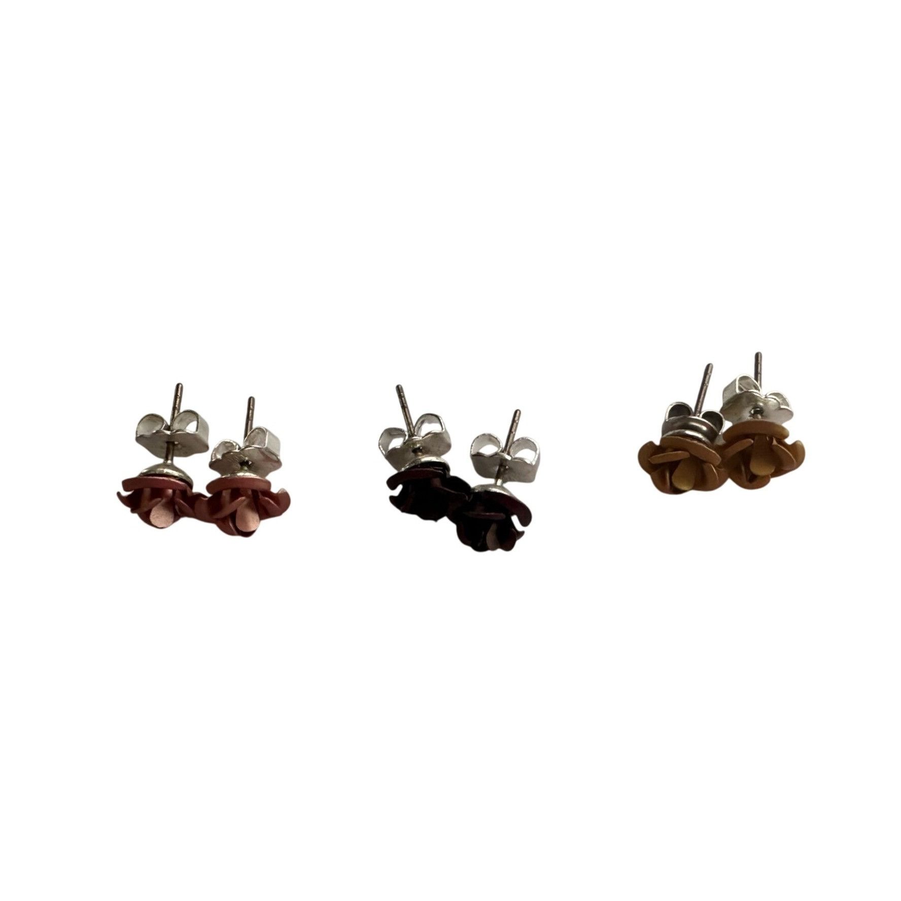 Other Three Pairs of Women's Rose Flower Stud Earrings with Backin Size ONE SIZE - 5 Thumbnail