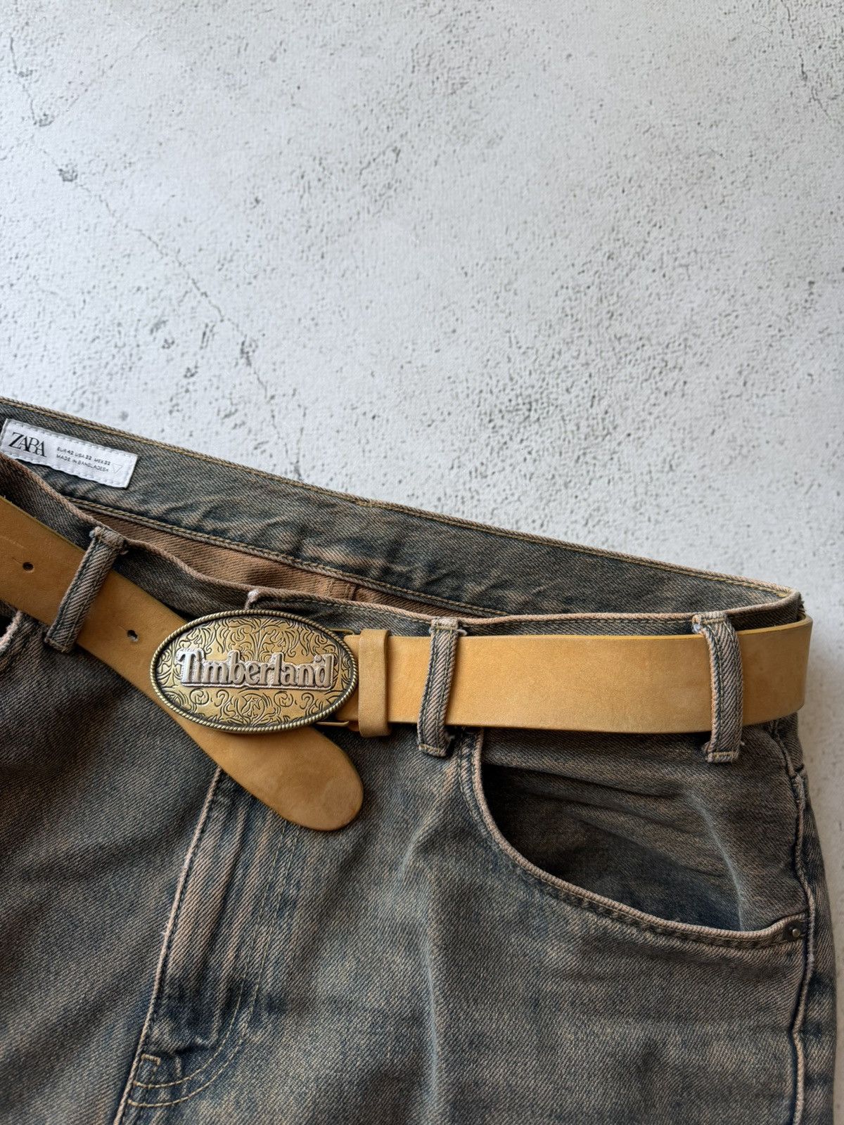 Timberland Timberland Vintage OG Genuine Leather Real Brown Belt Size ONE SIZE - 2 Thumbnail