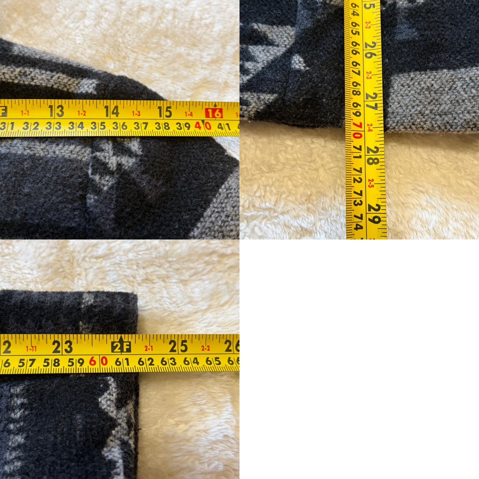 Vintage Kirra Coat Women Small Gray/Black Aztec Print Hooded Tie Waist Belted Toggle Button Size S / US 4 / IT 40 - 8 Thumbnail