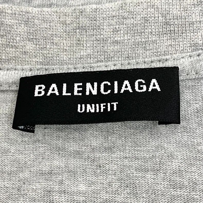 Balenciaga Balenciaga Grey Logo Letter Embroidered Cotton Round Neck Size US L / EU 52-54 / 3 - 5 Thumbnail