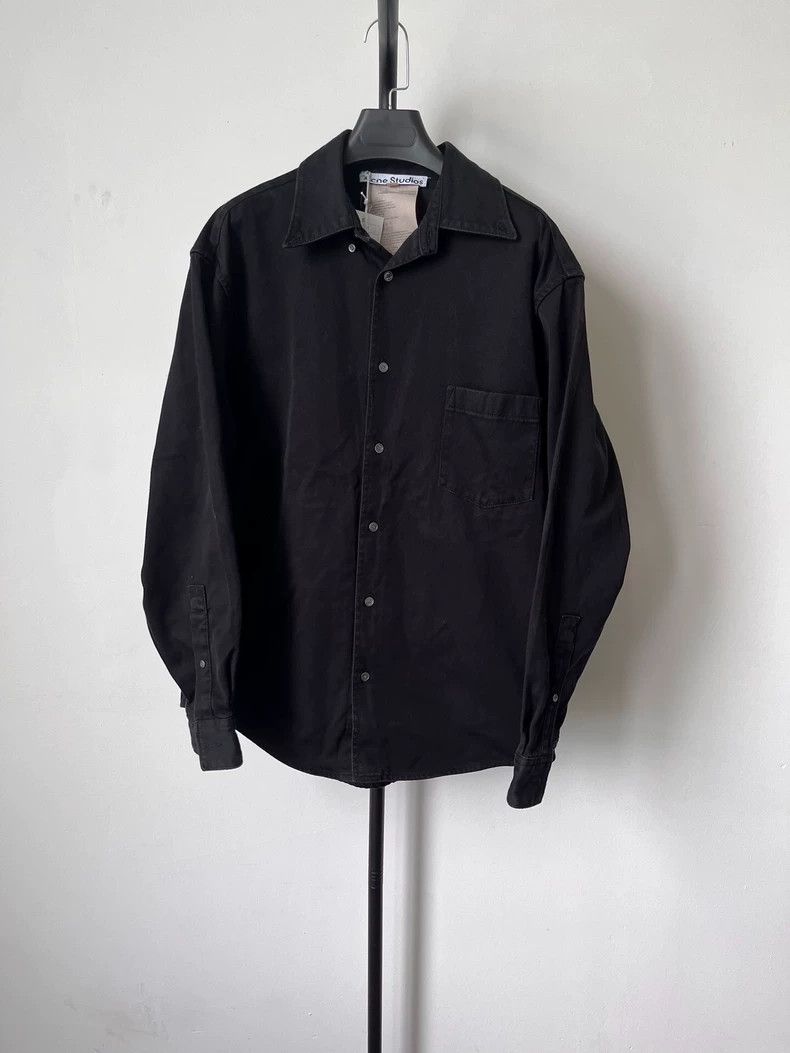 Acne Studios Acne Studios Black solid-color lapel zipper long-sleeved j Size US S / EU 44-46 / 1 - 1 Thumbnail