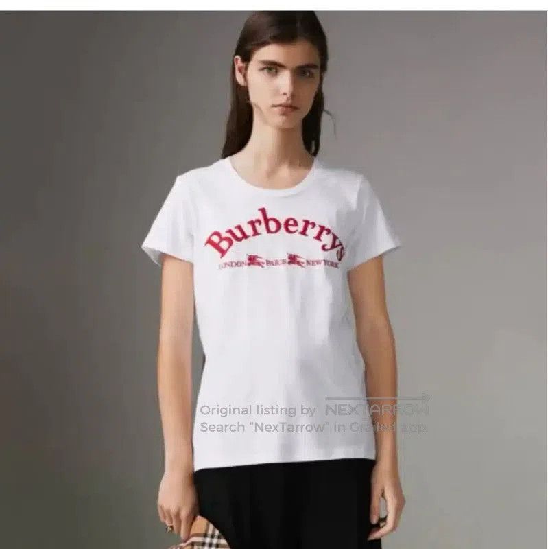 Burberry Burberry Spring White Cotton Embroidered T-Shirt. Size M / US 6-8 / IT 42-44 - 5 Thumbnail