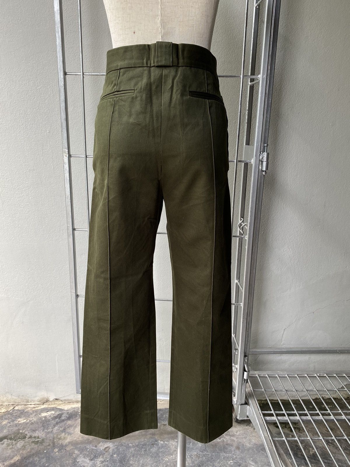 Celine Old Celine military formal flare pants dark green Size 25" / US 0 / IT 36 - 17 Thumbnail