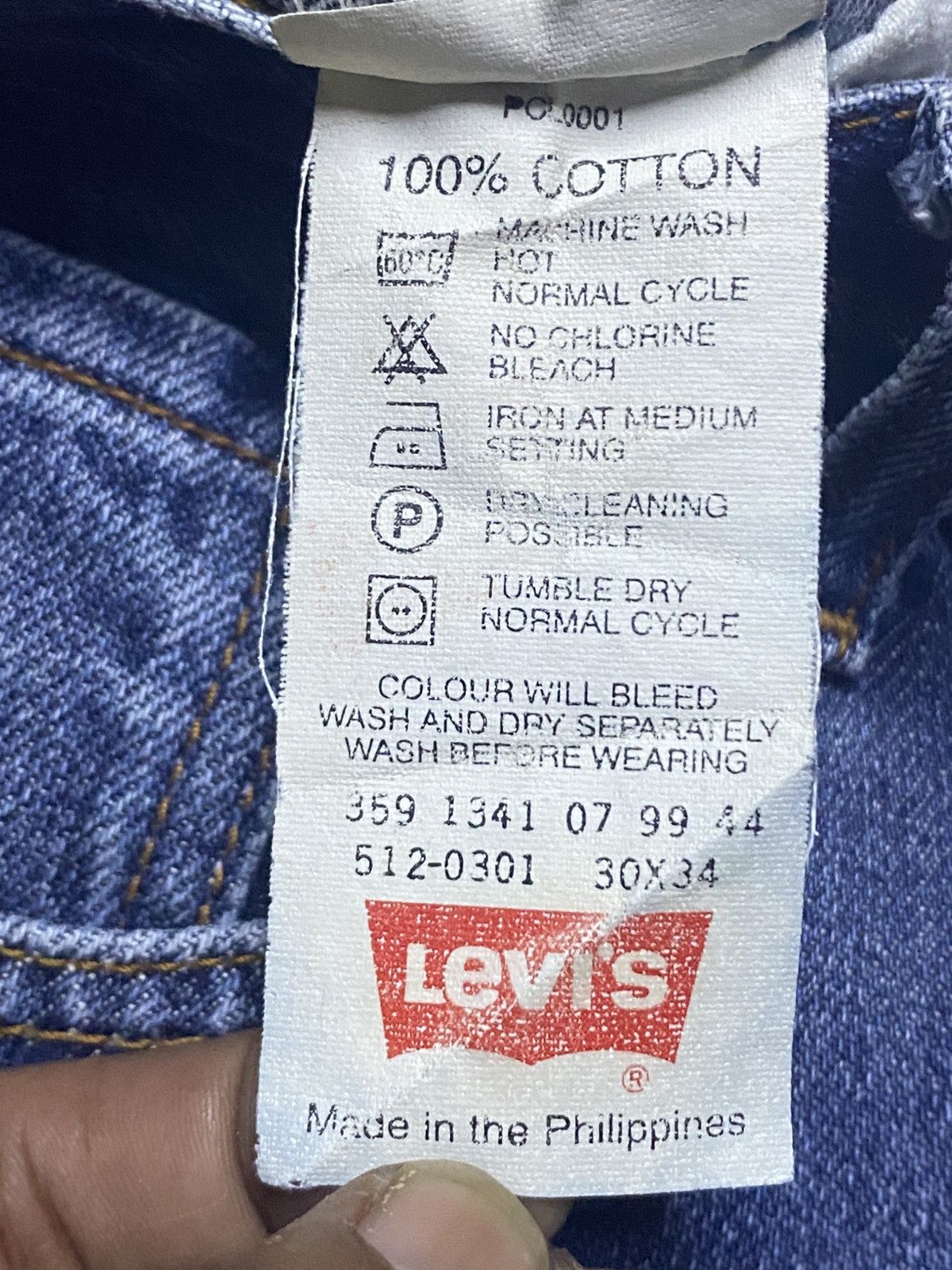 Levi's Vintage Levis 512 Blue Wash Baggy Jeans Size US 29 - 17 Thumbnail
