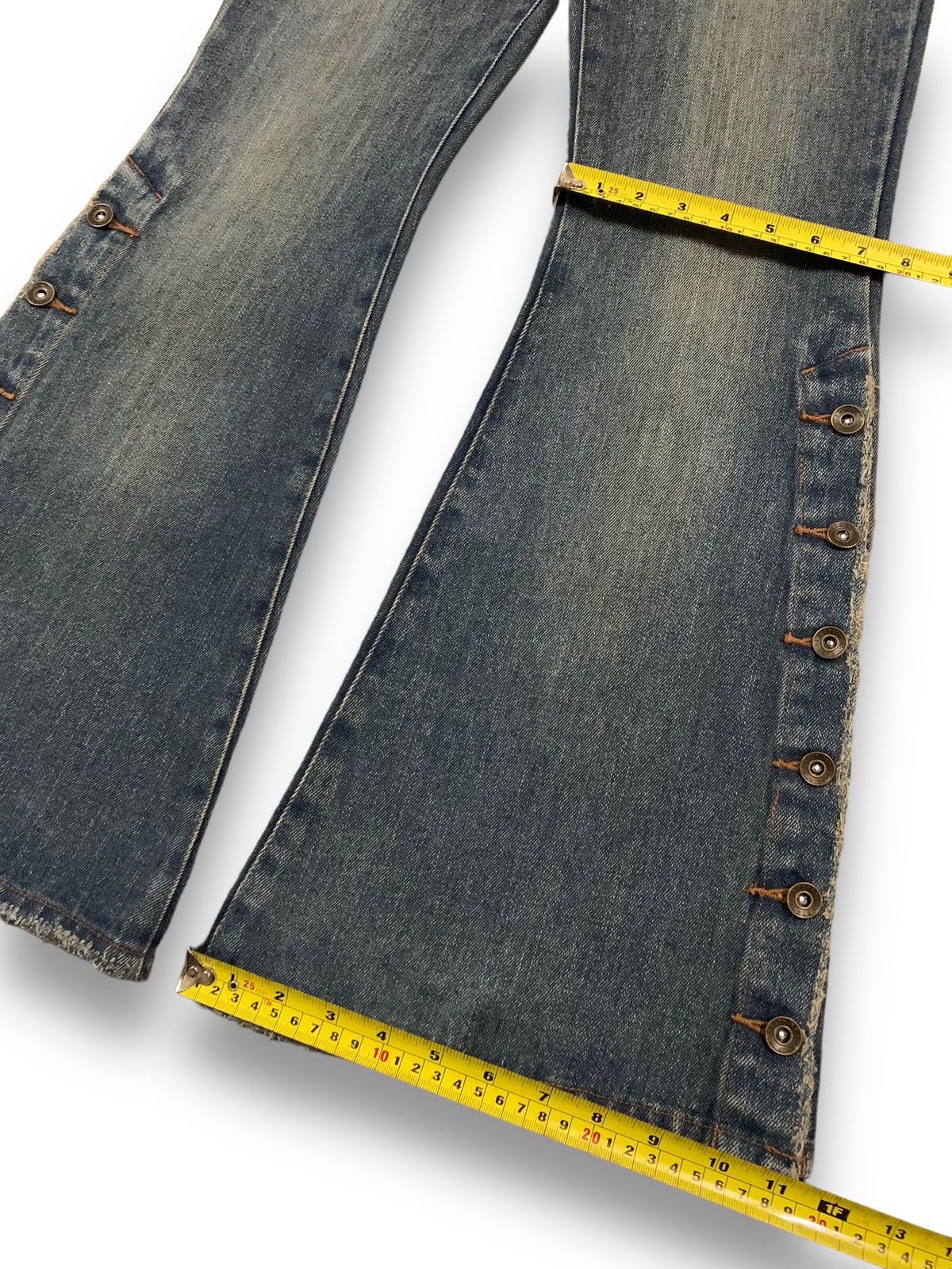 Le Grande Bleu (L.G.B.) Vintage Japanese Brand Mud Wash Flare Bell Bottom Jeans Size 27" / US 4 / IT 40 - 16 Thumbnail