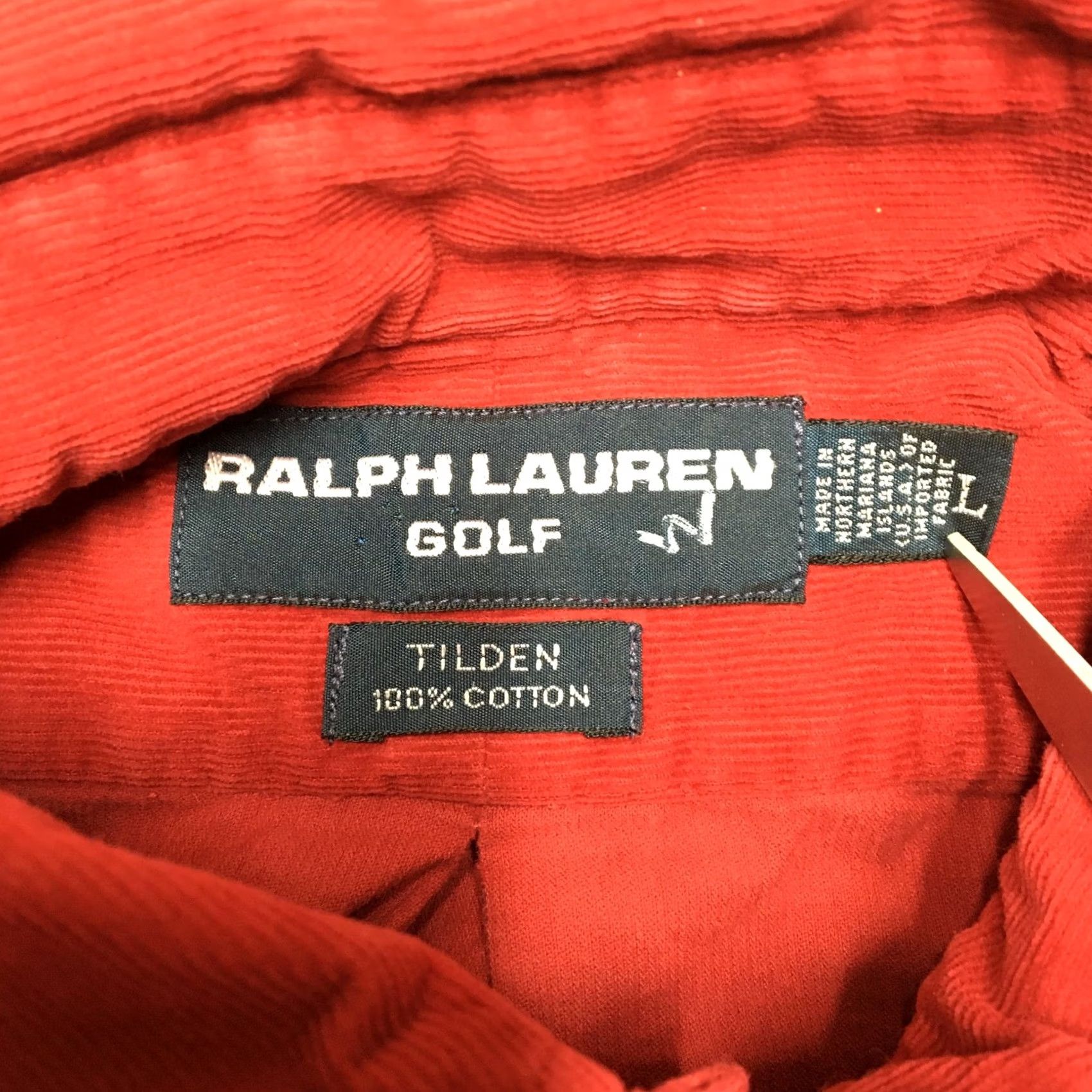 Ralph Lauren Ralph Lauren Golf Corduroy Shirt Mens Large Red Tilden Button Down Long Sleeve Size US L / EU 52-54 / 3 - 5 Thumbnail