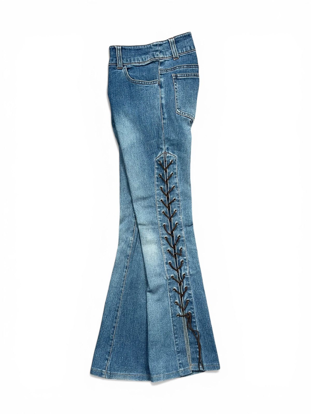 Japanese Brand Flare Denim Pants Lanc Up Size US 27 - 3 Thumbnail