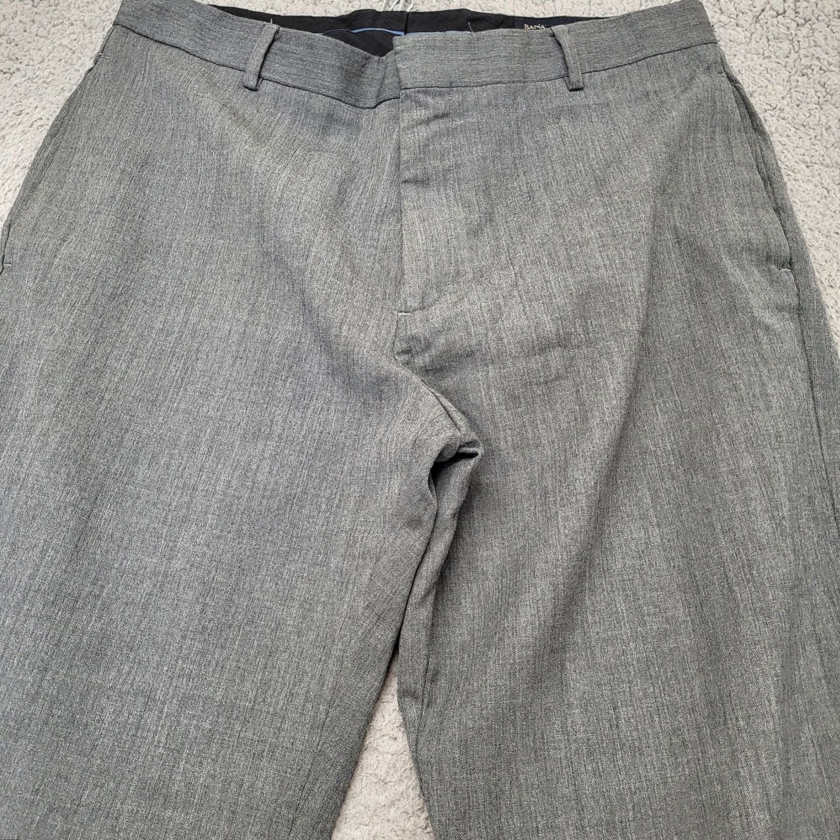 Banana Republic Banana Republic Dress Pants Men 36 Slim Charcoal Grey 100% Wool Hook & Eyelet Slit Pockets Zipper Flat Front Size US 36 / EU 52 - 2 Thumbnail