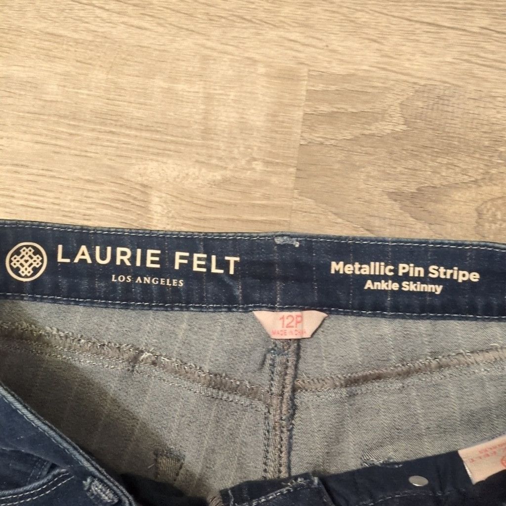 Other Laurie felt metallic pinstripe ankle skinny jeans size 12P Size 34" / US 12 / IT 48 - 4 Thumbnail