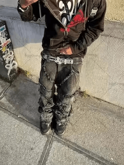 Vintage raw edge high waist skinny jeans