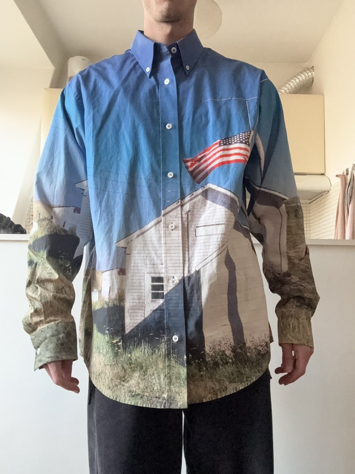 Calvin Klein Raf Simons For Calvin Klein Shirt American Flag School Print Size US M / EU 48-50 / 2 - 11 Thumbnail