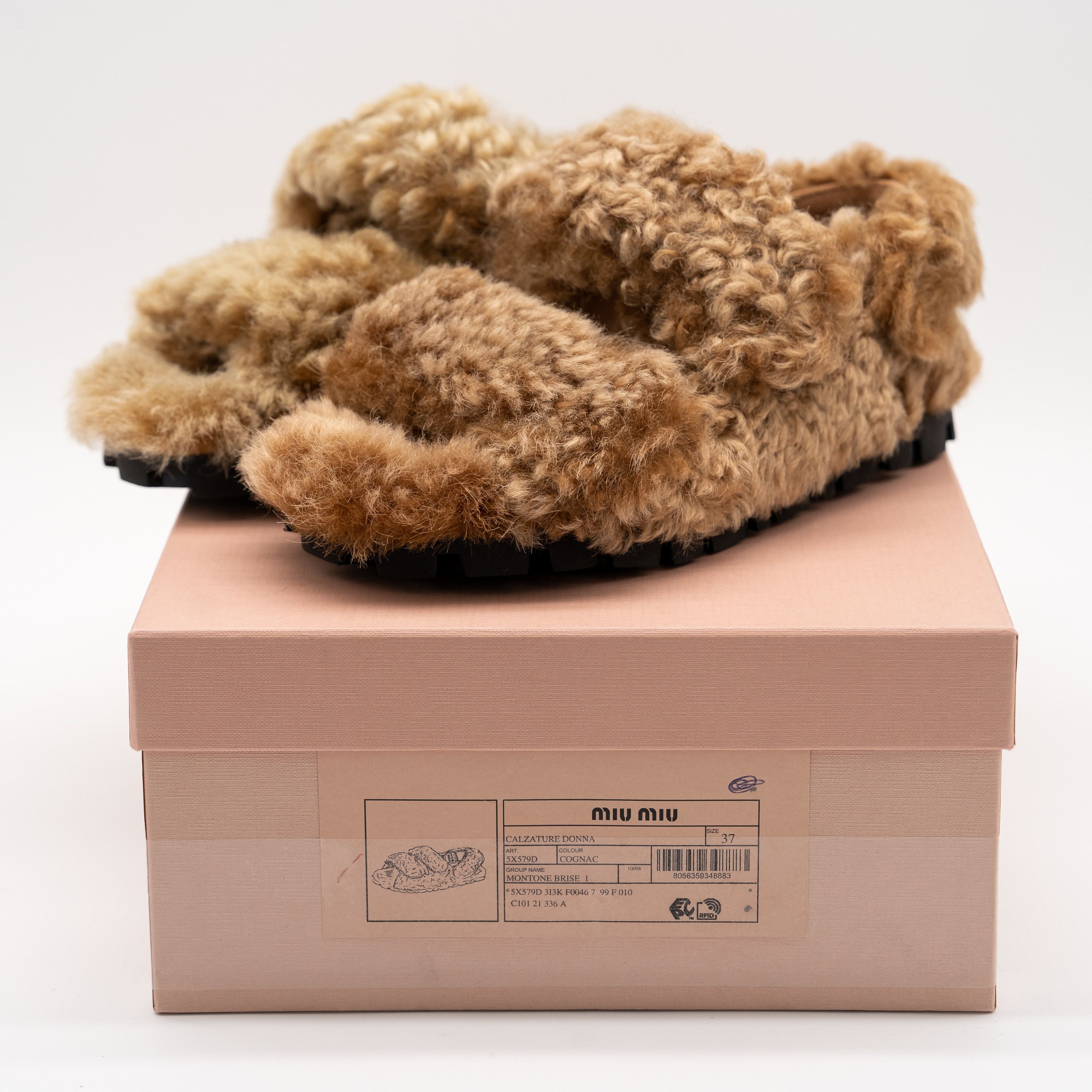 Miu Miu 37eu 7 US Miu Miu Camel Brown Shearling Sandals Size US 7 / IT 37 - 12 Thumbnail