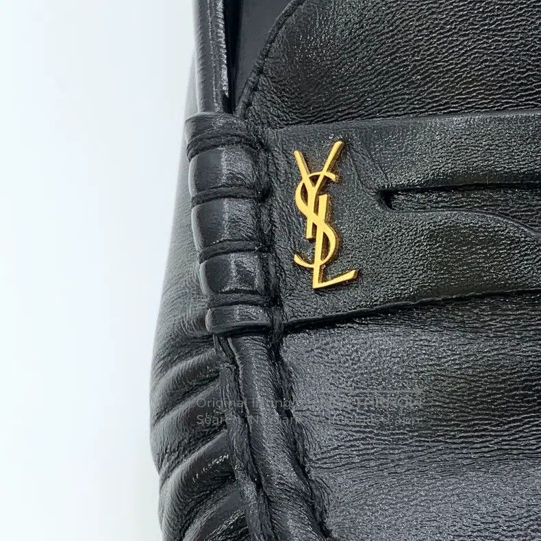 Saint Laurent Paris Saint Laurent Paris Black Logo Gold Mark Leather Casual Sl Size US 7 / EU 40 - 6 Thumbnail