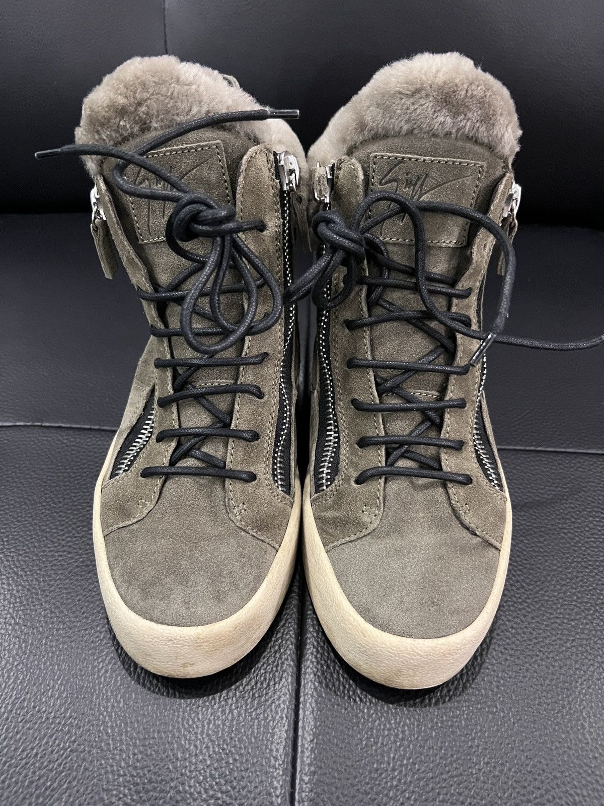 Giuseppe Zanotti Giuseppe Zanotti Shearling High-Top Sneakers Size US 7 / IT 37 - 4 Thumbnail
