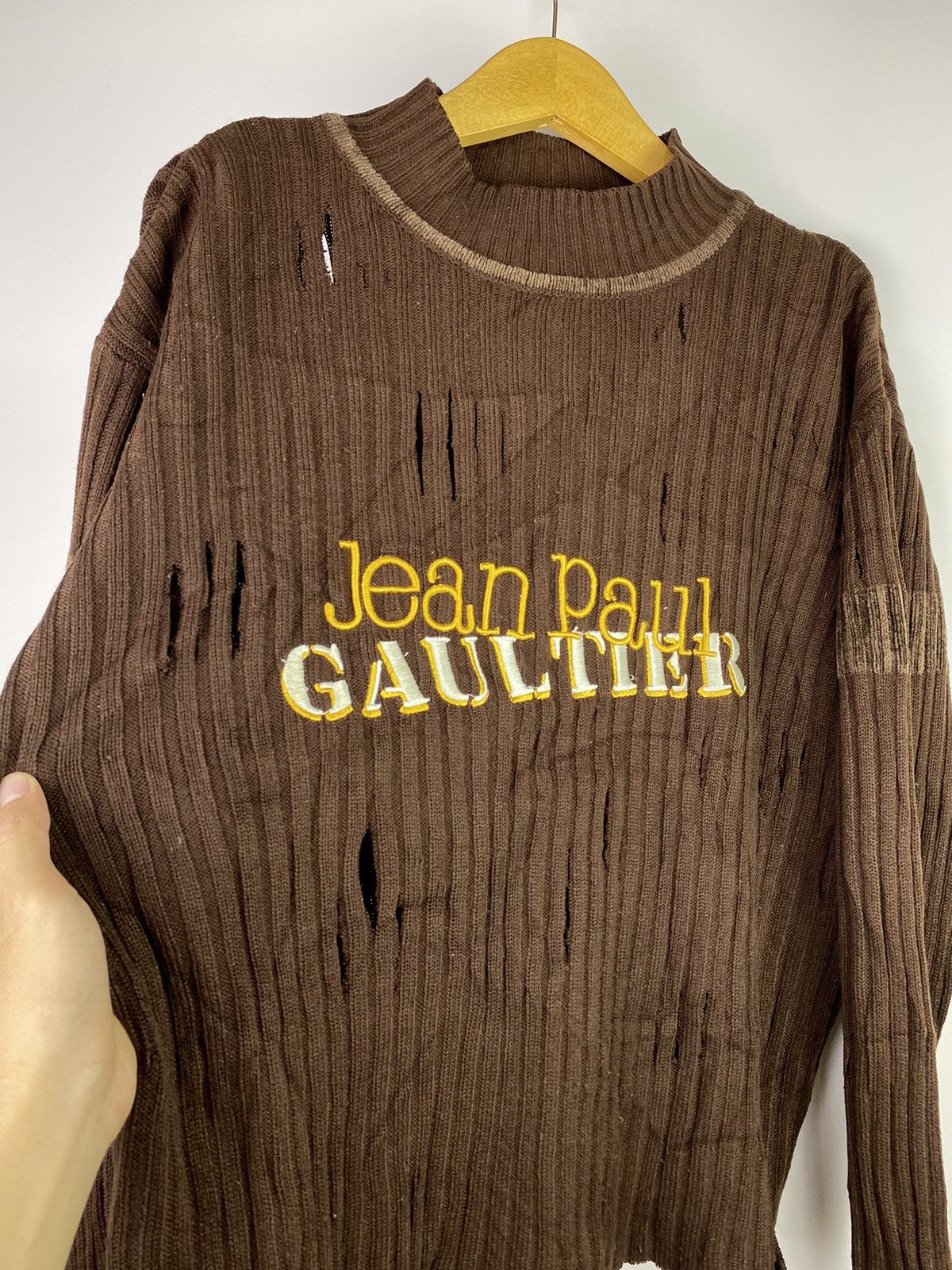 Japanese Brand distressed knitted jpg custom embroidery grunge style Size US M / EU 48-50 / 2 - 3 Thumbnail