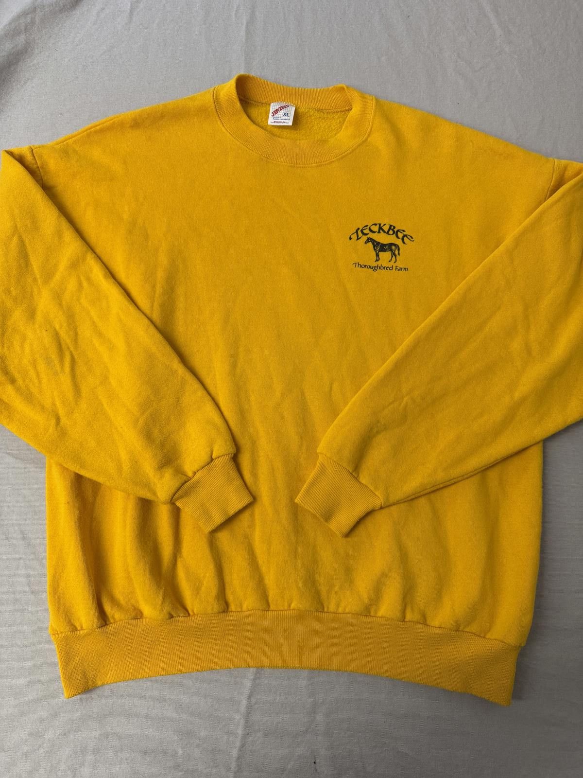 Jerzees VTG Leckbee Thoroughbred Farm Horse Sweatshirt Washington Size US XL / EU 56 / 4 - 2 Thumbnail