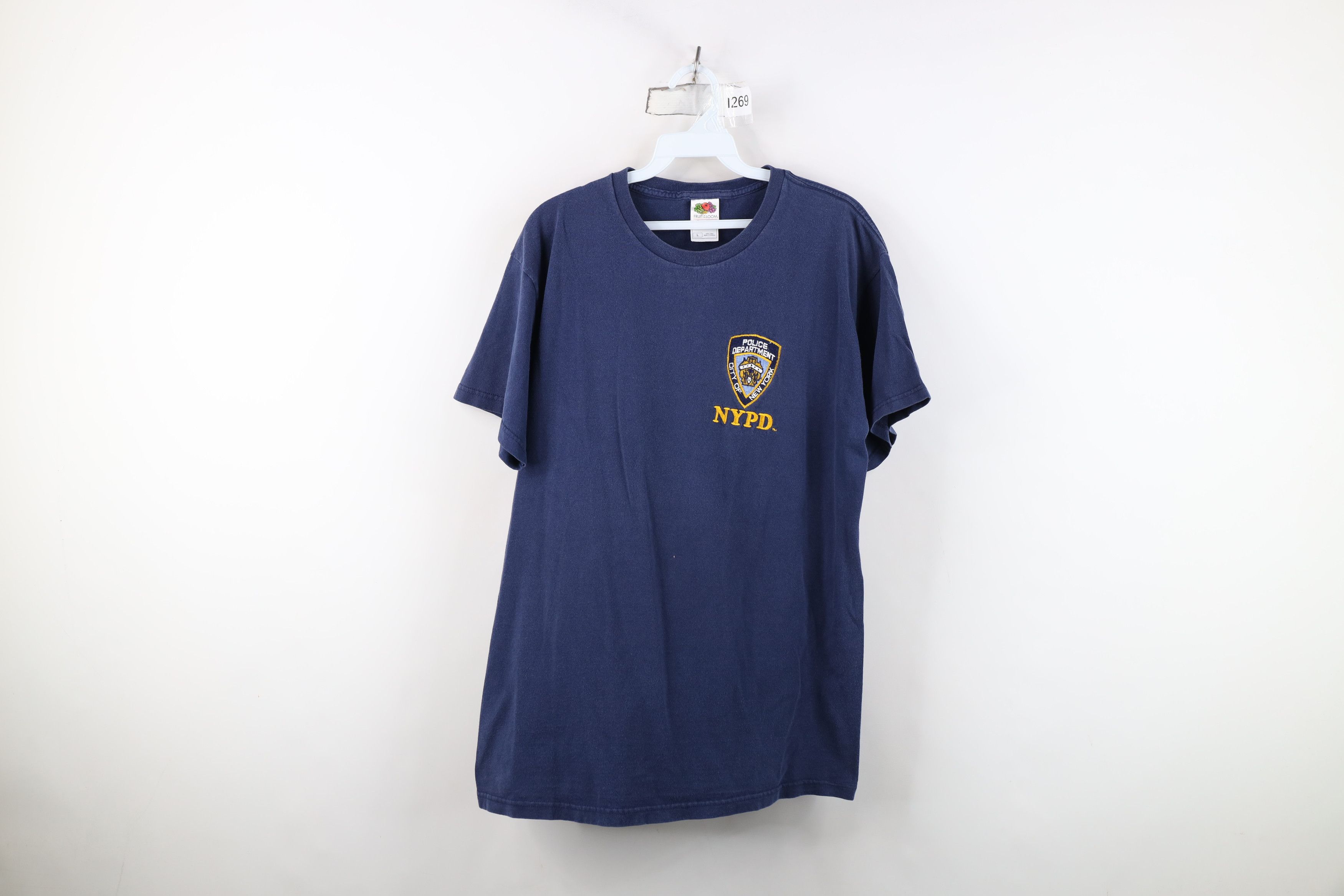 Vintage Vintage 90s Y2K NYPD New York Police Department T-Shirt Blue Size US L / EU 52-54 / 3 - 1 Thumbnail