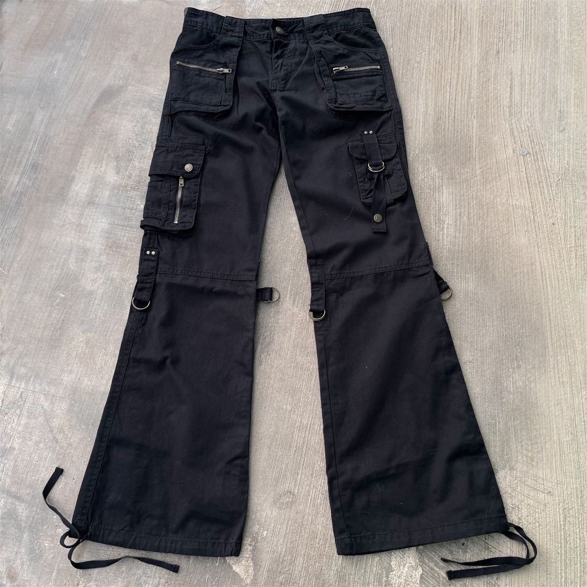 Japanese Brand Rote rose like a GOA 3D multipocket flare pants Size US 30 / EU 46 - 1 Thumbnail
