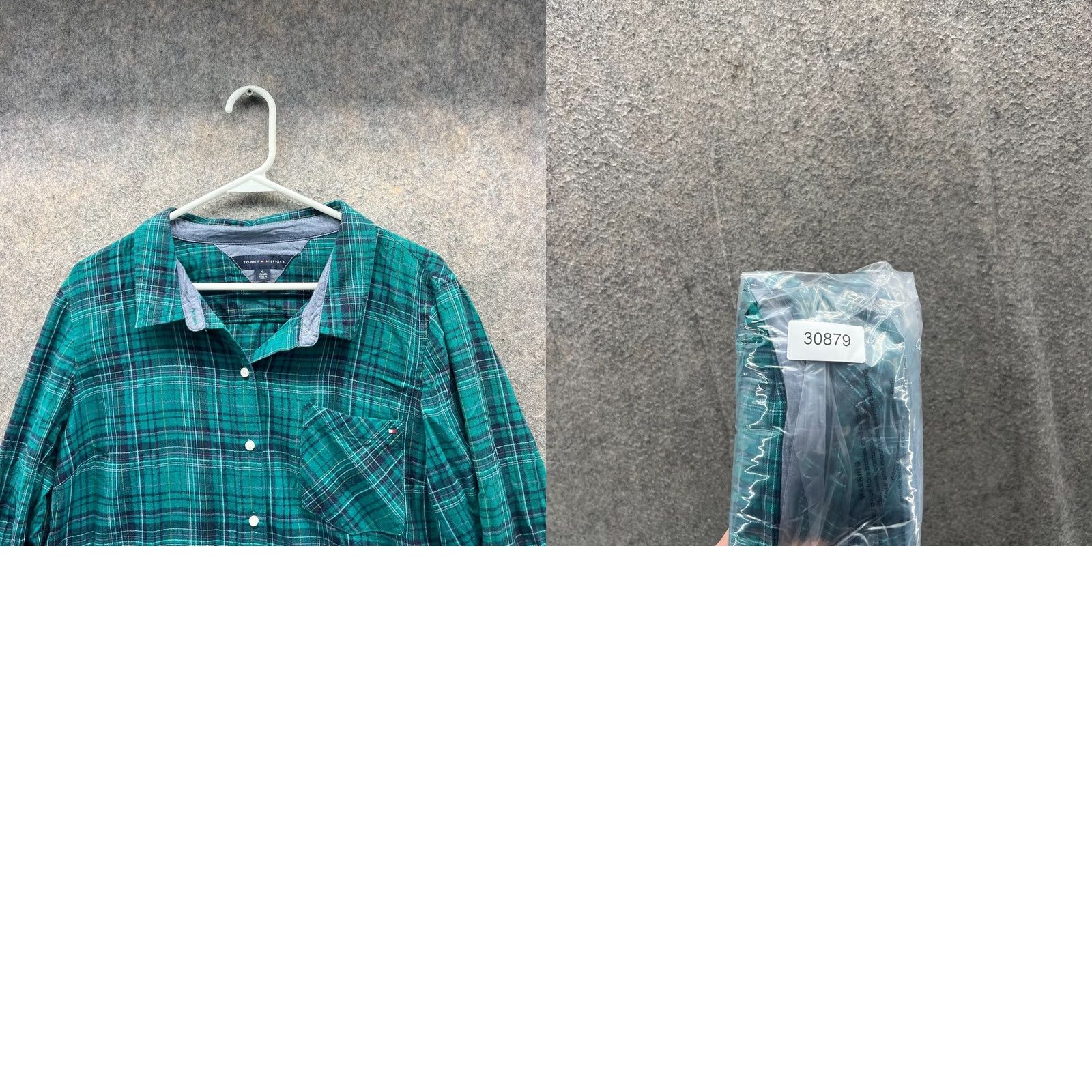 Tommy Hilfiger VINTAGE Tommy Hilfiger Shirt Womens XL Green Pocket Button Down Plaid Preppy Western Size XL / US 12-14 / IT 48-50 - 9 Thumbnail