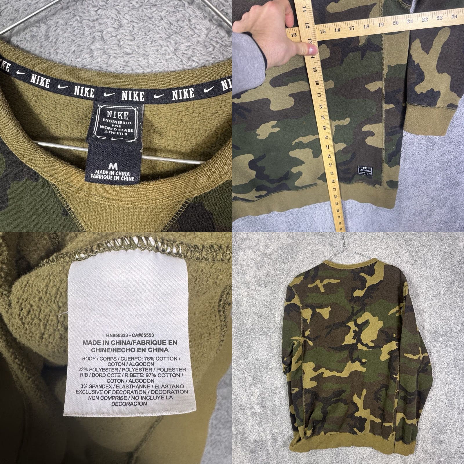 Nike Nike Camo Sweatshirt Mens M Pullover Crewneck Skate Y2K Grunge Military Woodland Size US M / EU 48-50 / 2 - 8 Thumbnail