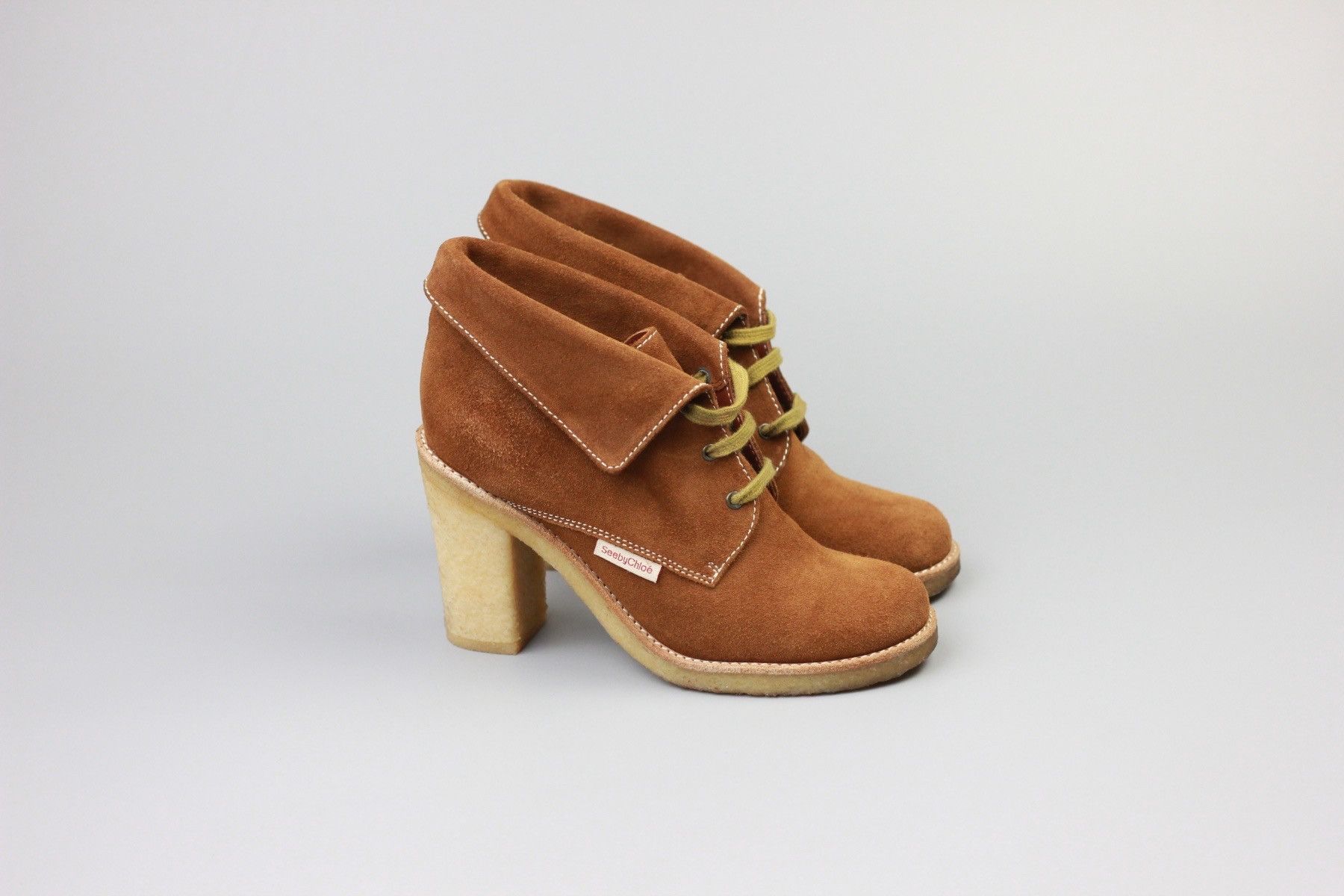 Chloe × See by Chloe See By Chloe Brown Suede Heels Boots Size 37 Size US 7 / IT 37 - 2 Thumbnail