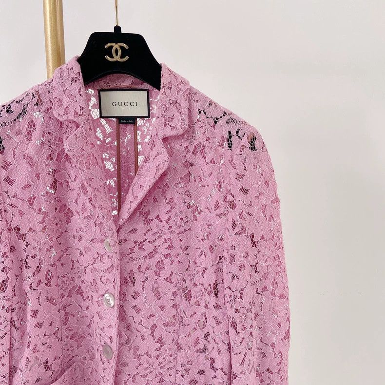 Gucci Gucci Pink lace jacket 2504-Nextarrow Size S / US 4 / IT 40 - 3 Thumbnail