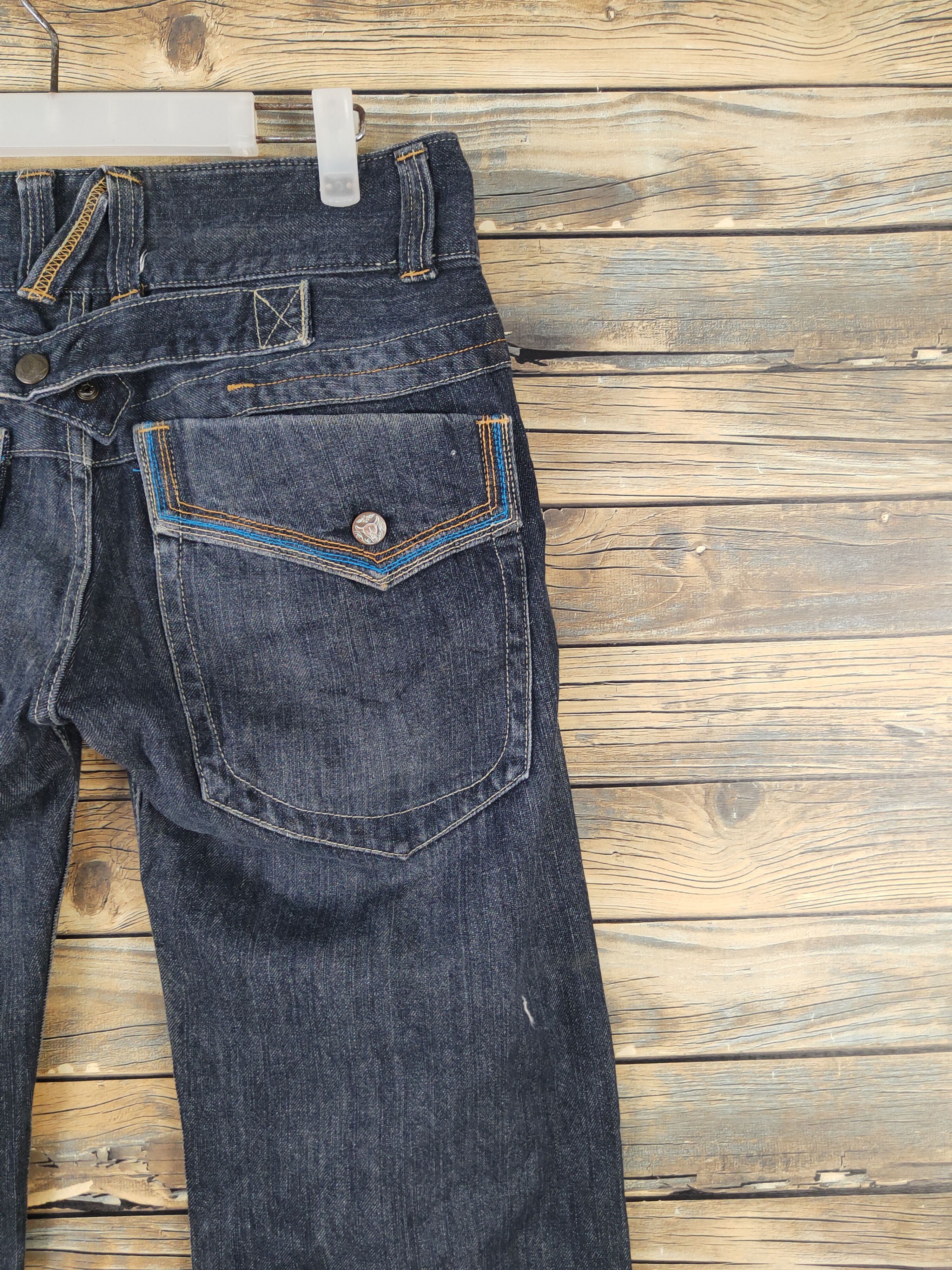 Japanese Brand Exit buckle back Distressed Ripped denim punk Jeans #W1991 Size 29" - 11 Thumbnail
