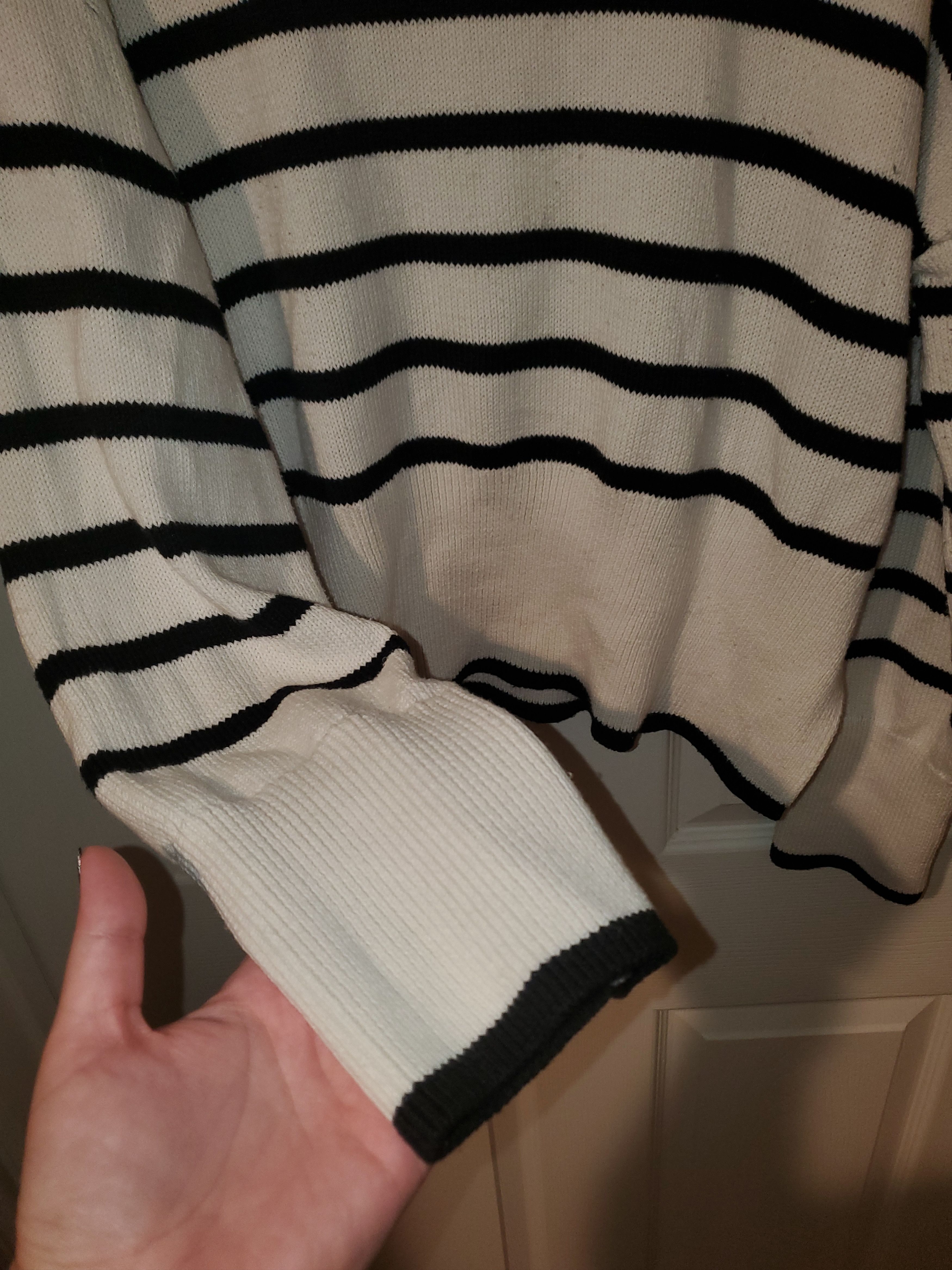 Other Sincerely Jules Black + White Striped Sweater (size L) Size L / US 10 / IT 46 - 4 Thumbnail