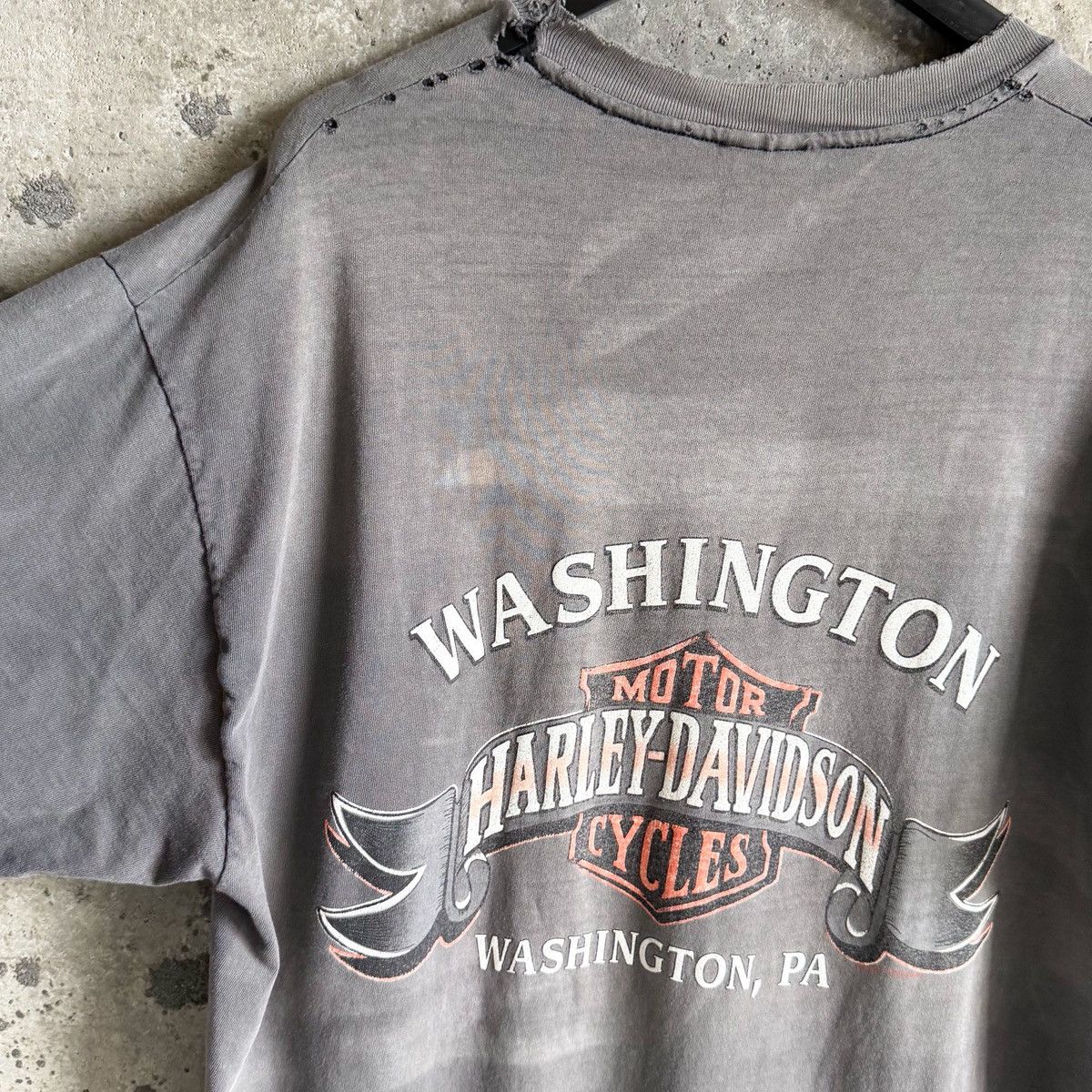 Harley Davidson 90s Vintage Single Stitch SUN FADED Harley Davidson T Shirt Size US XL / EU 56 / 4 - 5 Thumbnail
