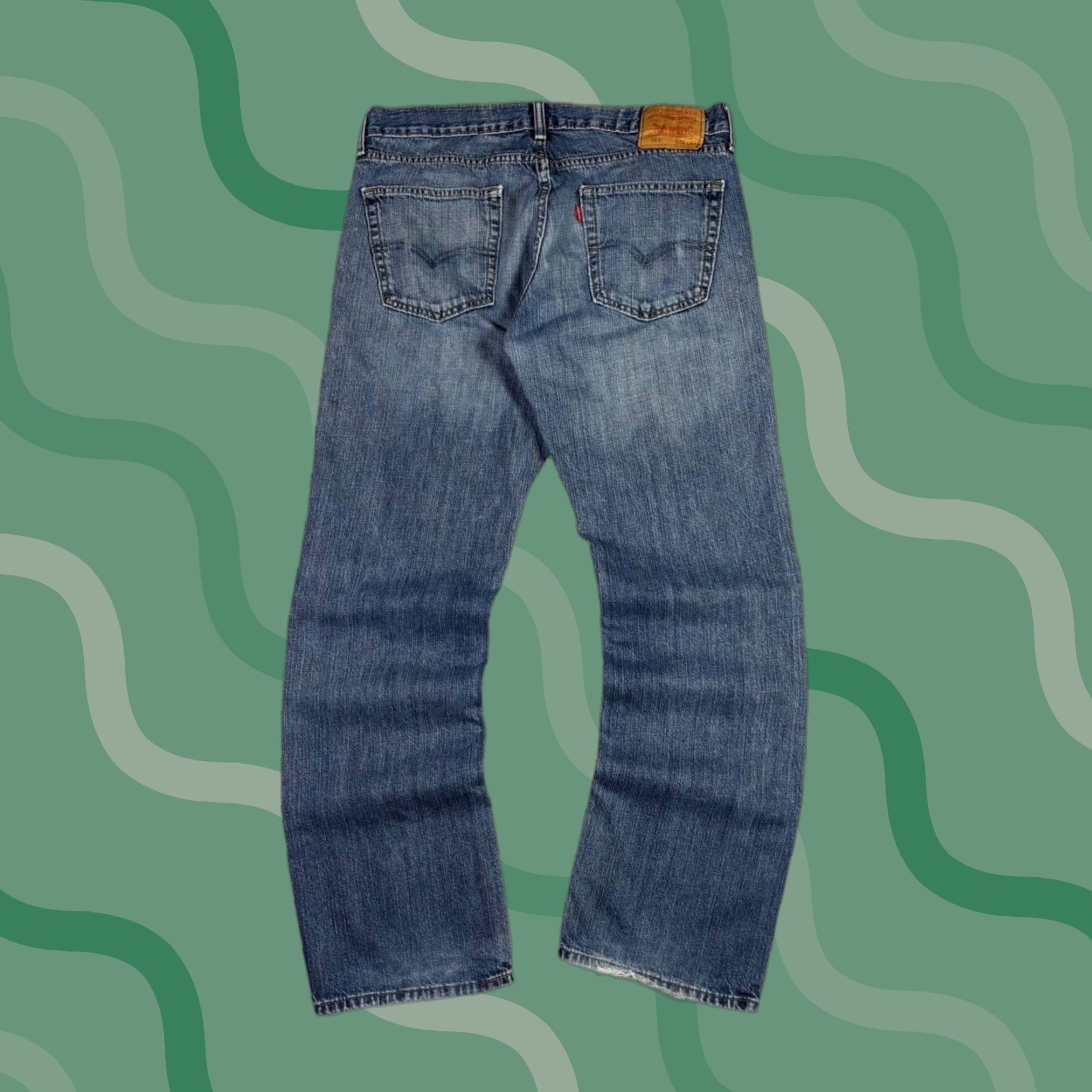 Denime Levi Strauss Levi's 559 Jeans Mens 34x32 Blue Denim Vintage Straight Leg Relaxed Fit 5-Pocket Distressed Cotton Regular Rise Mid No N/A Size US 34 / EU 50 - 1 Thumbnail