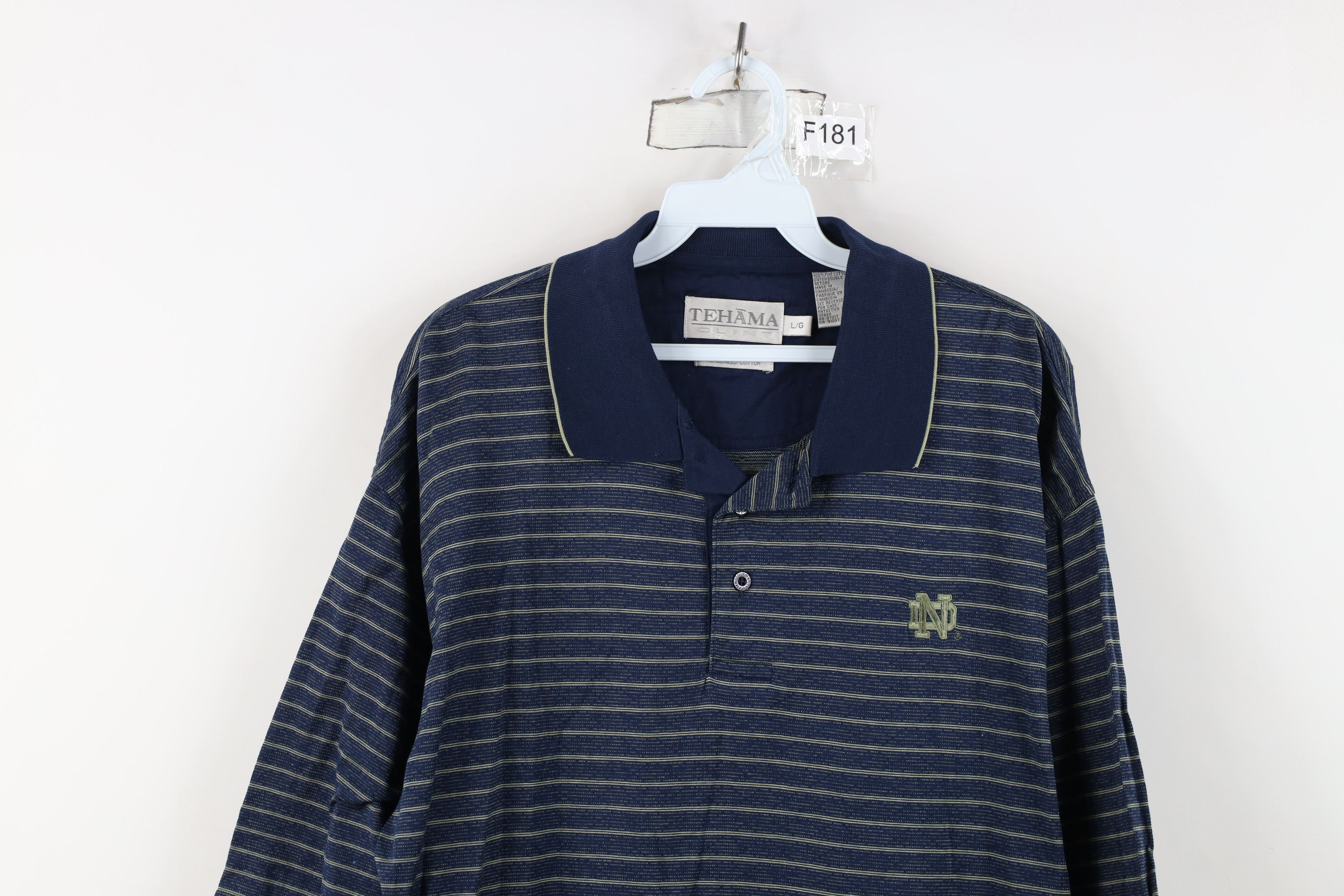 Vintage Vintage 90s Dame University Striped Collared Golf Polo Shirt Size US L / EU 52-54 / 3 - 2 Thumbnail