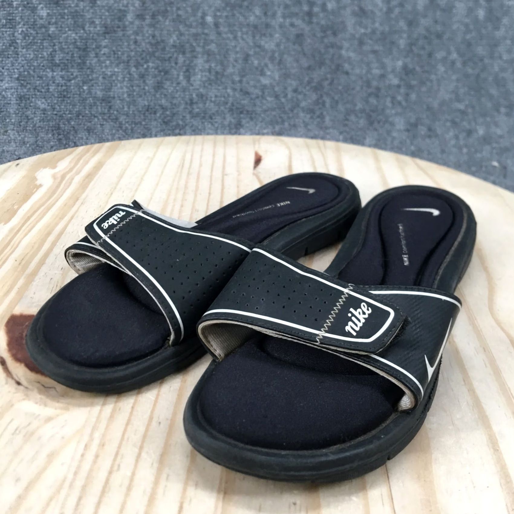 Nike Nike Sandals Womens 9 Comfort Slide Footbed Slip On Adjustable Strap Black Size US 9 / IT 39 - 6 Thumbnail