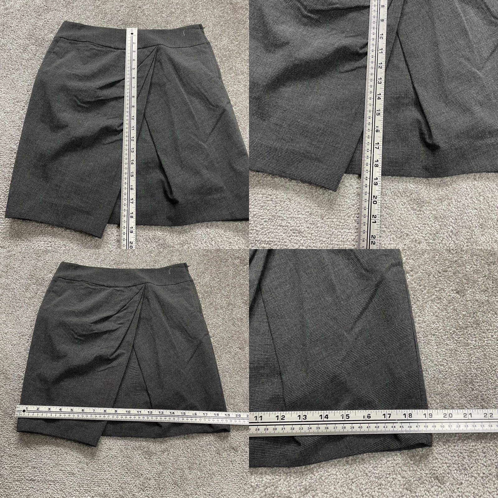 H&M H&M Pencil Mini Skirt Womens 38 Black White Plaid Pleated Front Pockets Workwear Size 26" / US 2 / IT 38 - 8 Thumbnail