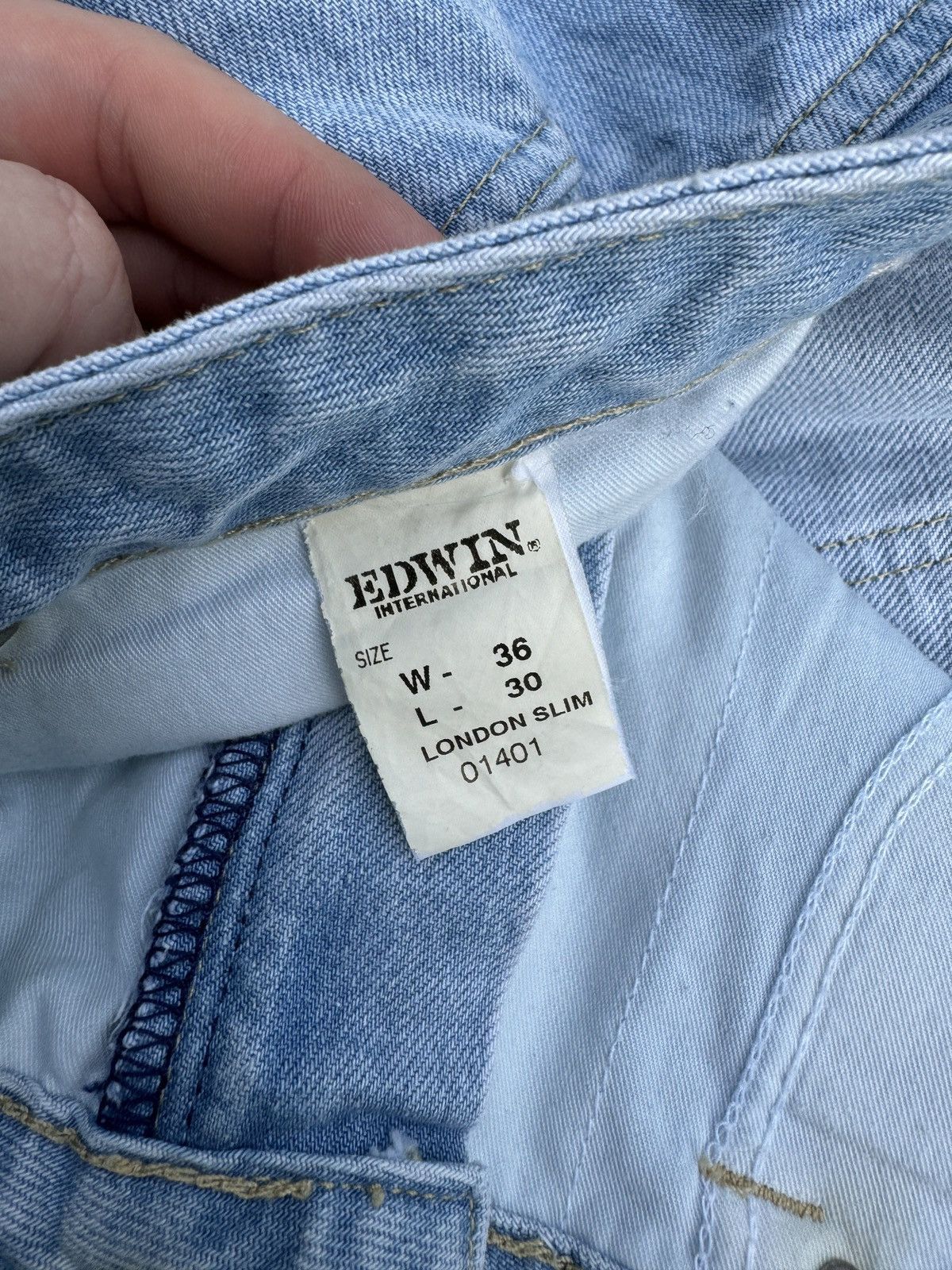 Edwin × Vintage Vintage Edwin Denim Jeans Light Blue Size US 36 / EU 52 - 8 Thumbnail
